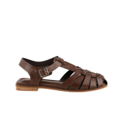 Moodnight Fisherman Cage Leather Sandals Brown