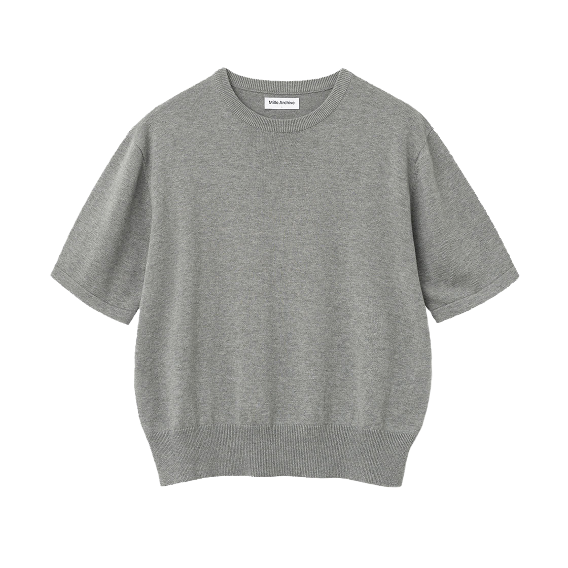 밀로 아카이브 크롭 이지 니트 멜란지 그레이