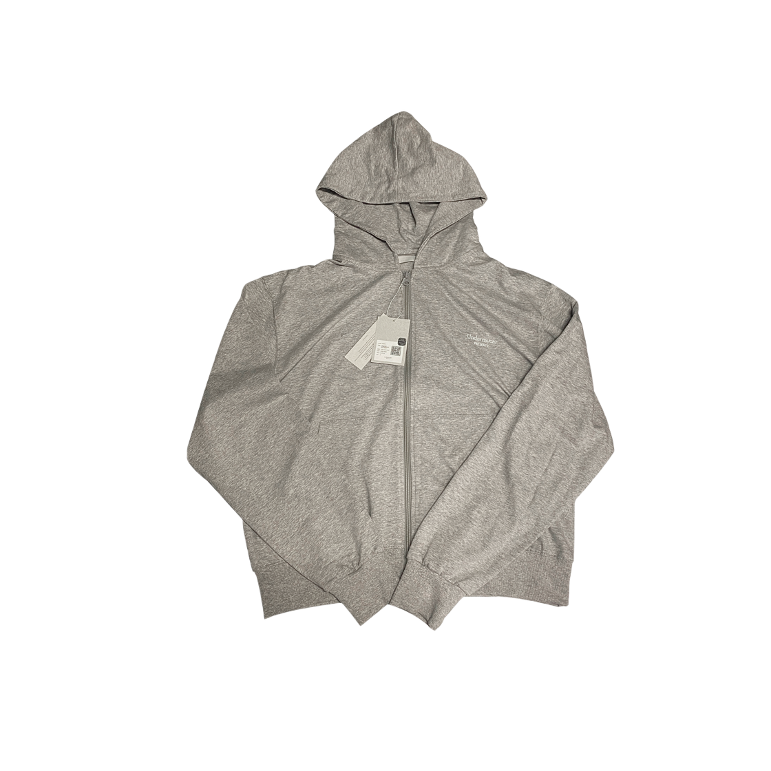 UMCM22MG Undermycar Mu.22 Anti Fxxking Logo Play Slim Inner Hood Zip-up Melange Gray - 대표 이미지 #1