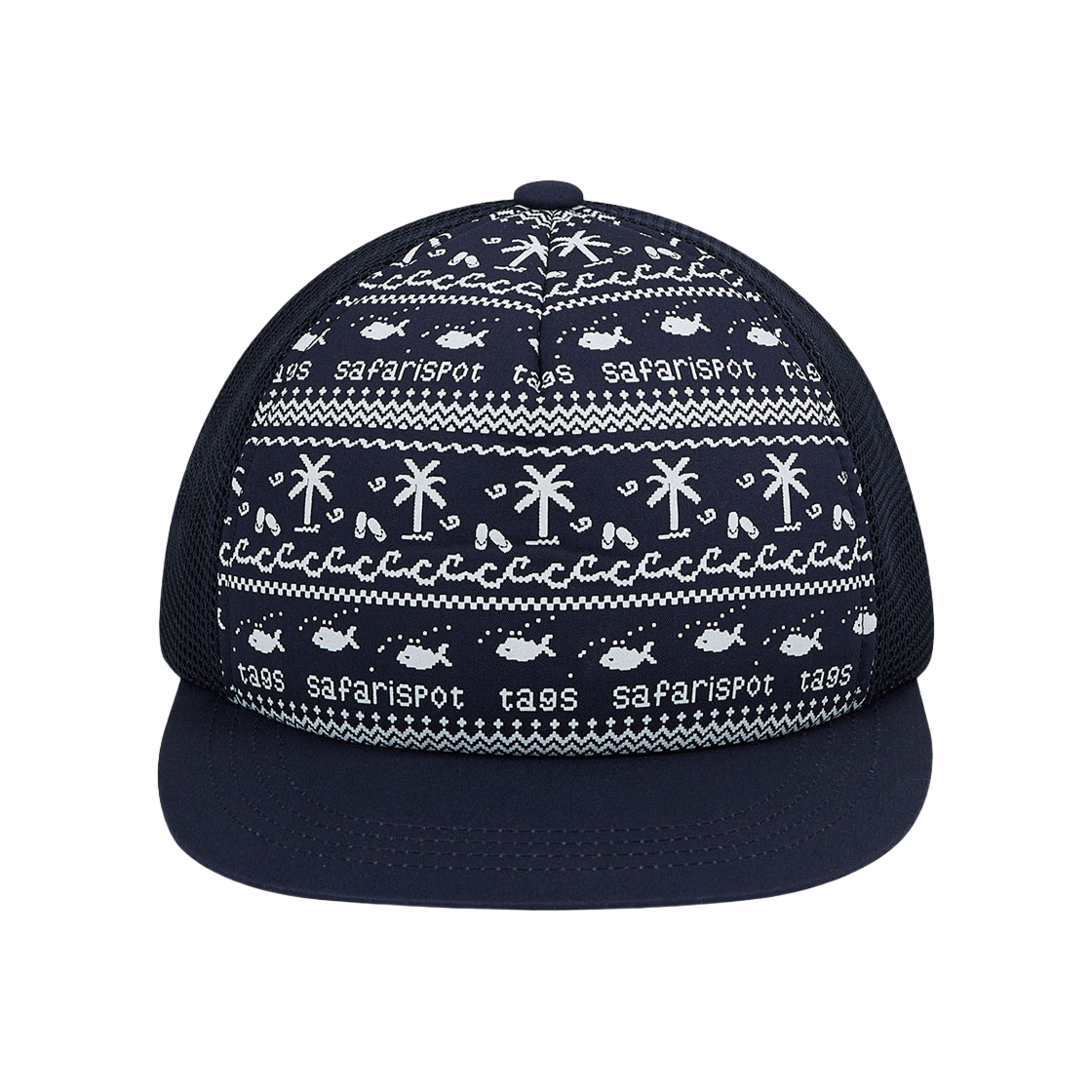 saf00256 Safarispot S Clef Bandana Mesh Cap Navy