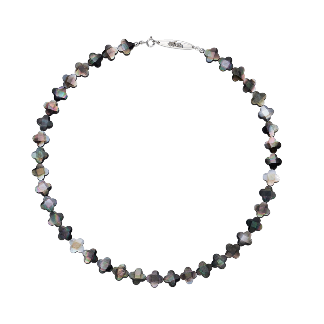 TEETH-N068 Teeth Mother of Pearl Necklace Black