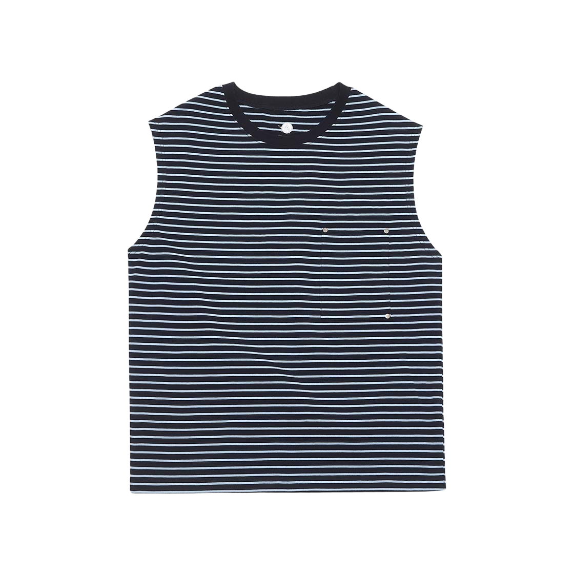 알렌느 스트라이프 슬리브리스 티셔츠 네이비 블루