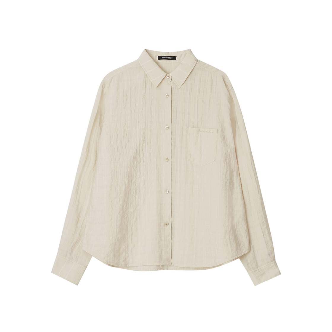 지지지 오버핏 체크 셔츠 베이지(zeezeezee Oversized Check Shirt Light Beige)