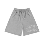 BORN TO WIN Stroke B Half Pants_Long Ver Melange Grey