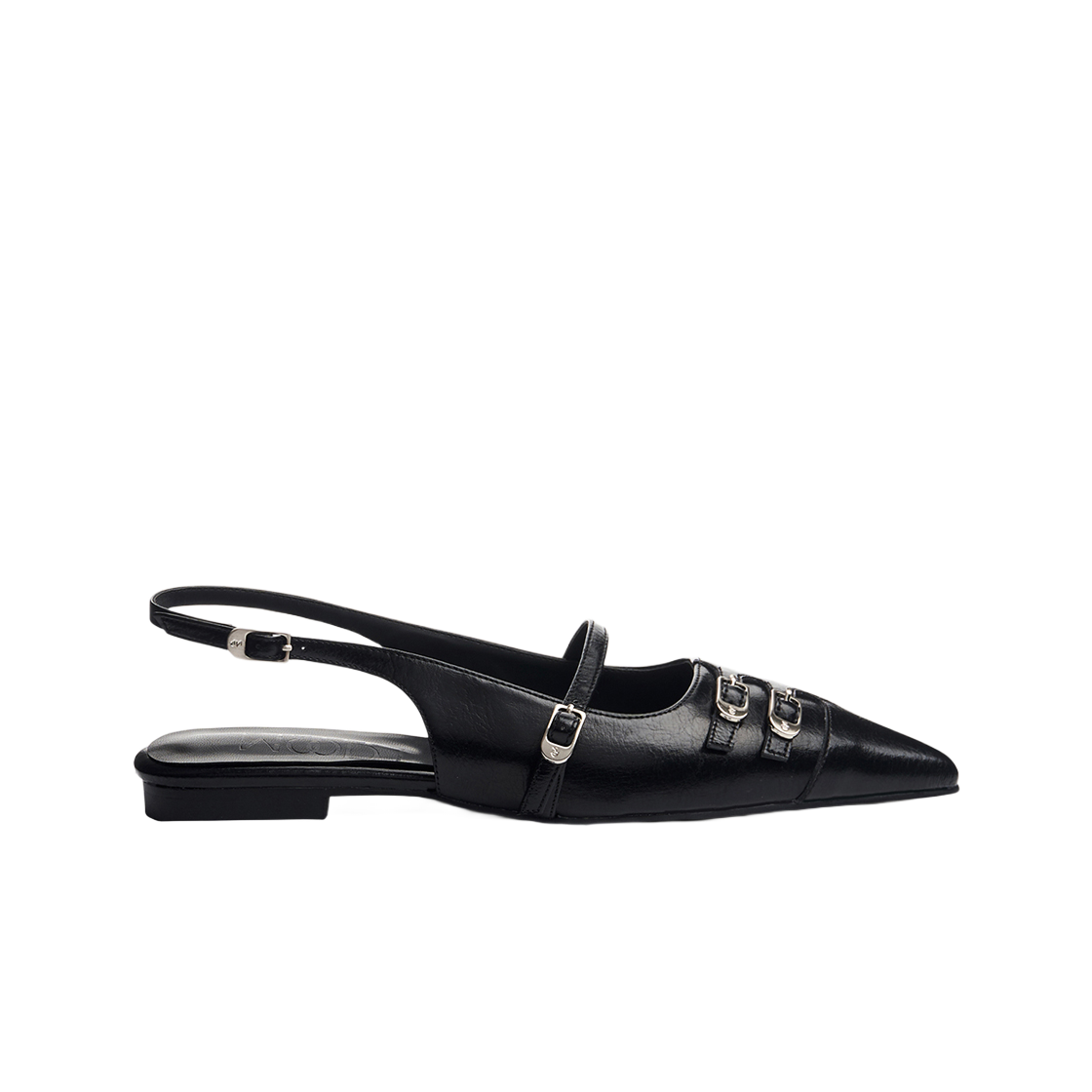 MD0272-14 Moodnight Cindy Low Sling-Back Flat Shoes Black