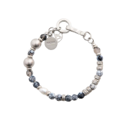 Haleine Gemstone Metal Bracelet Navy (VA206)