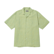 BY RANG Linen Logo Bowling Shirts Lime