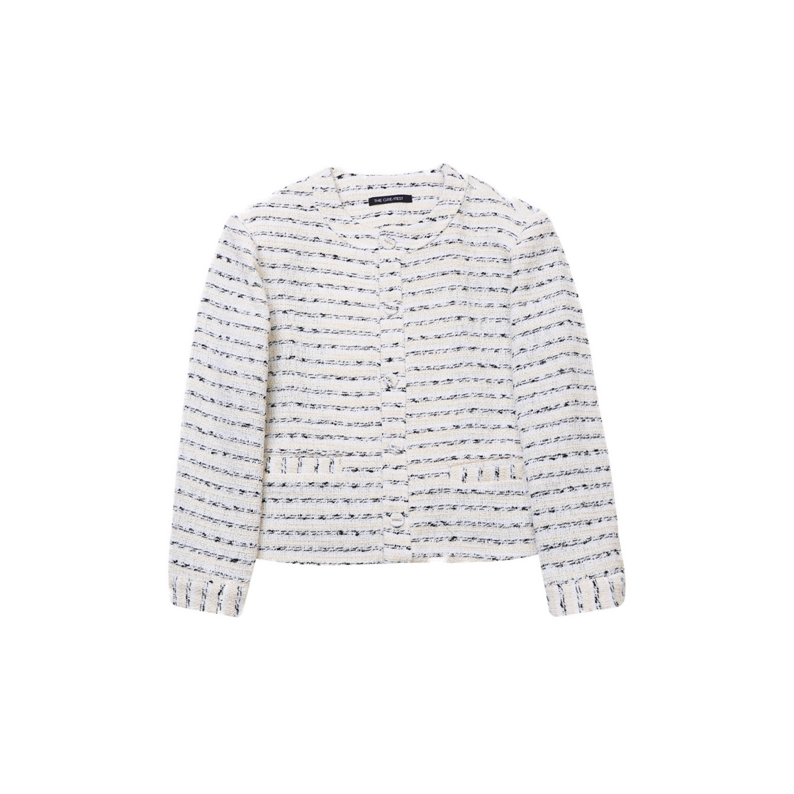 GT25SS09 WH The Greatest Wool Round Tweed Jacket White