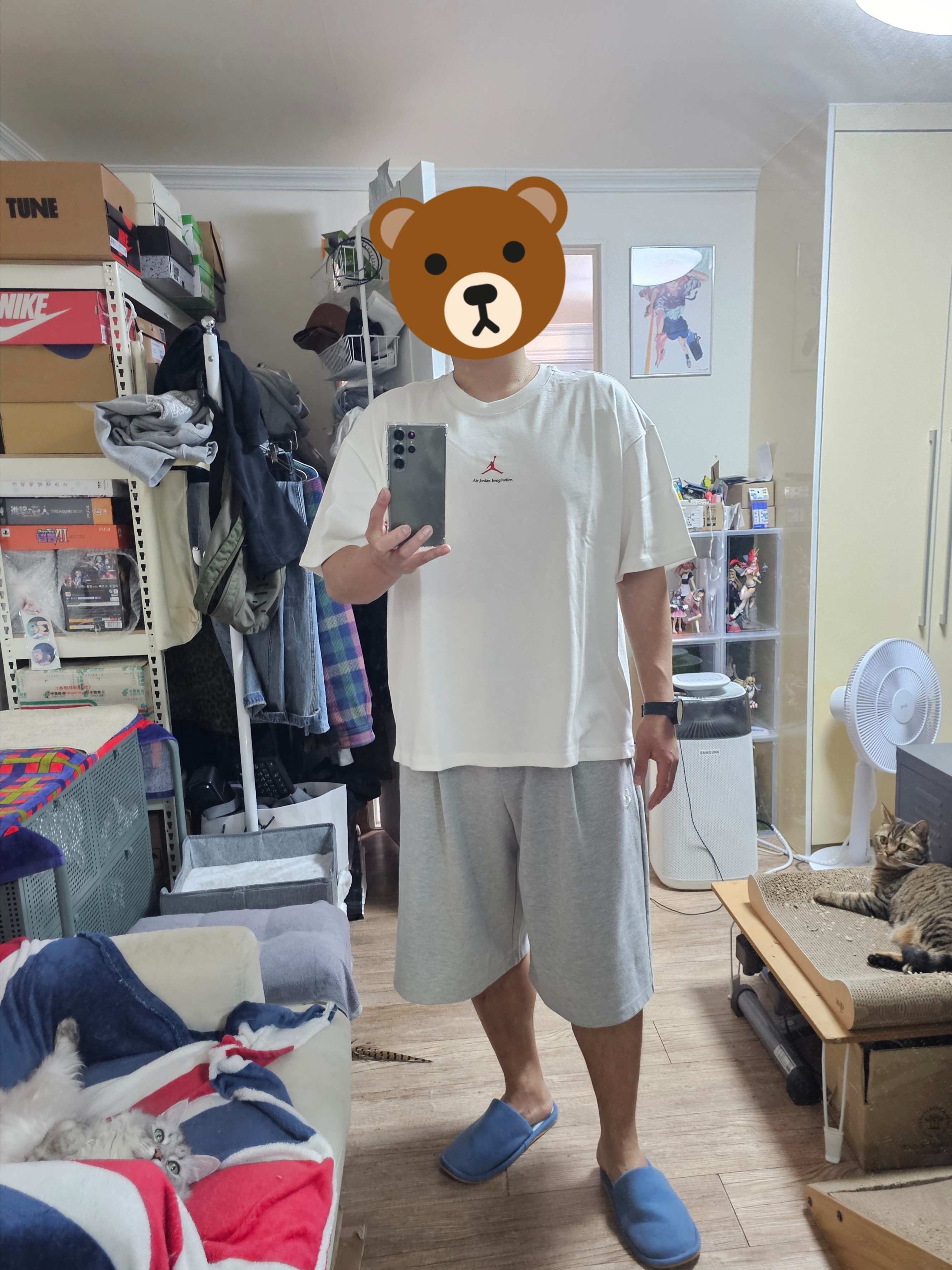 Jordan x Nigel Sylvester T-Shirt White (HQ1736-100), Jordan x Nigel Sylvester T-Shirt Black (HQ1736-010) 착용 스타일 - 4