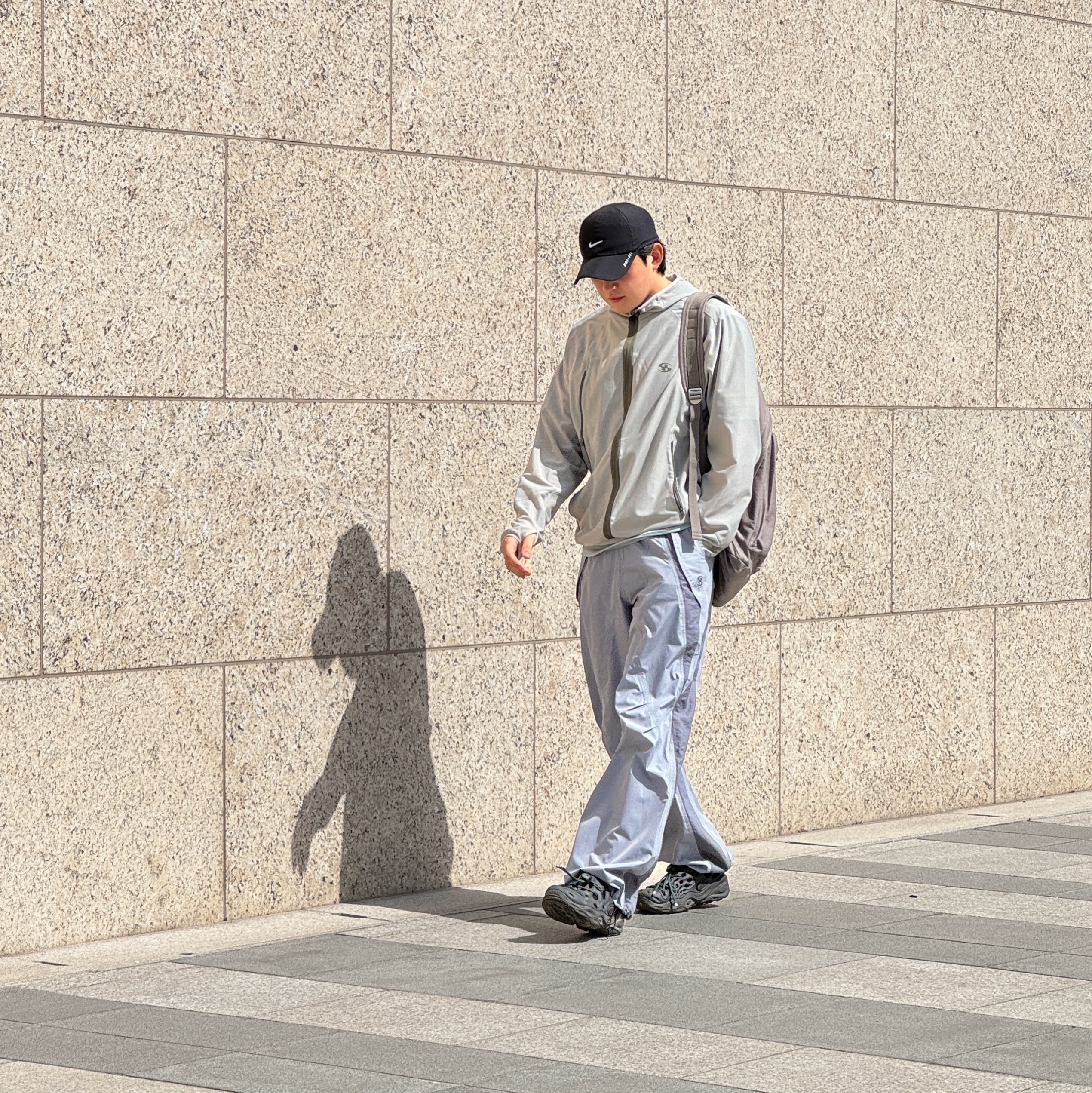 Sansan Gear Wind Shielded Pants Ice Grey - 24SS, Sansan Gear Zipper Mesh Jacket Grey - 24SS 착용 스타일