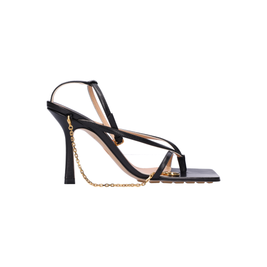 708893 Bottega Veneta Stretch Strap Sandals Black 36