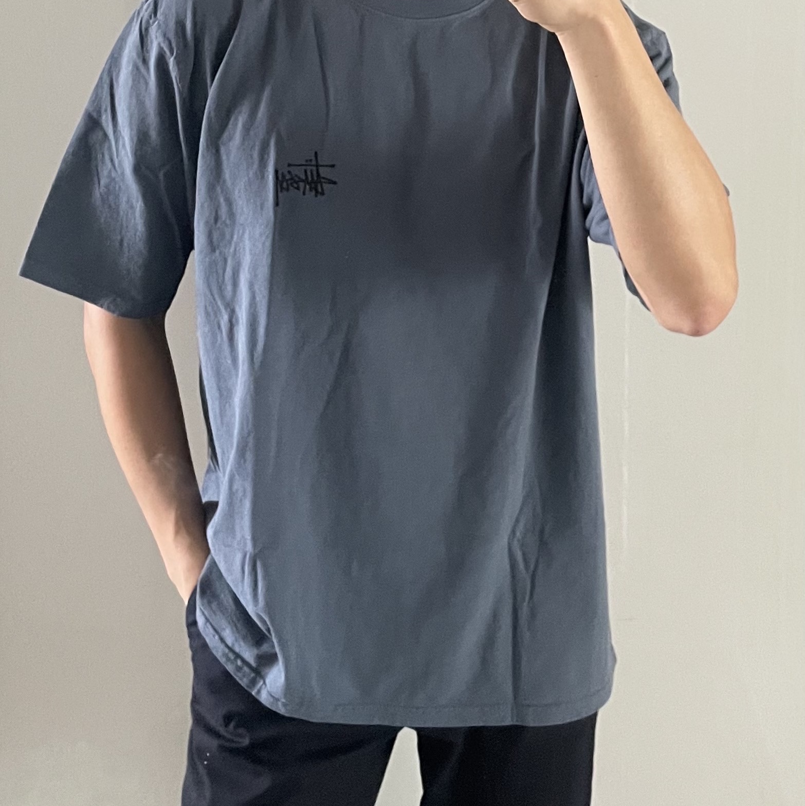 Stussy Basic Stussy Pigment Dyed T-Shirt Indigo 2024 착용 스타일 - 1