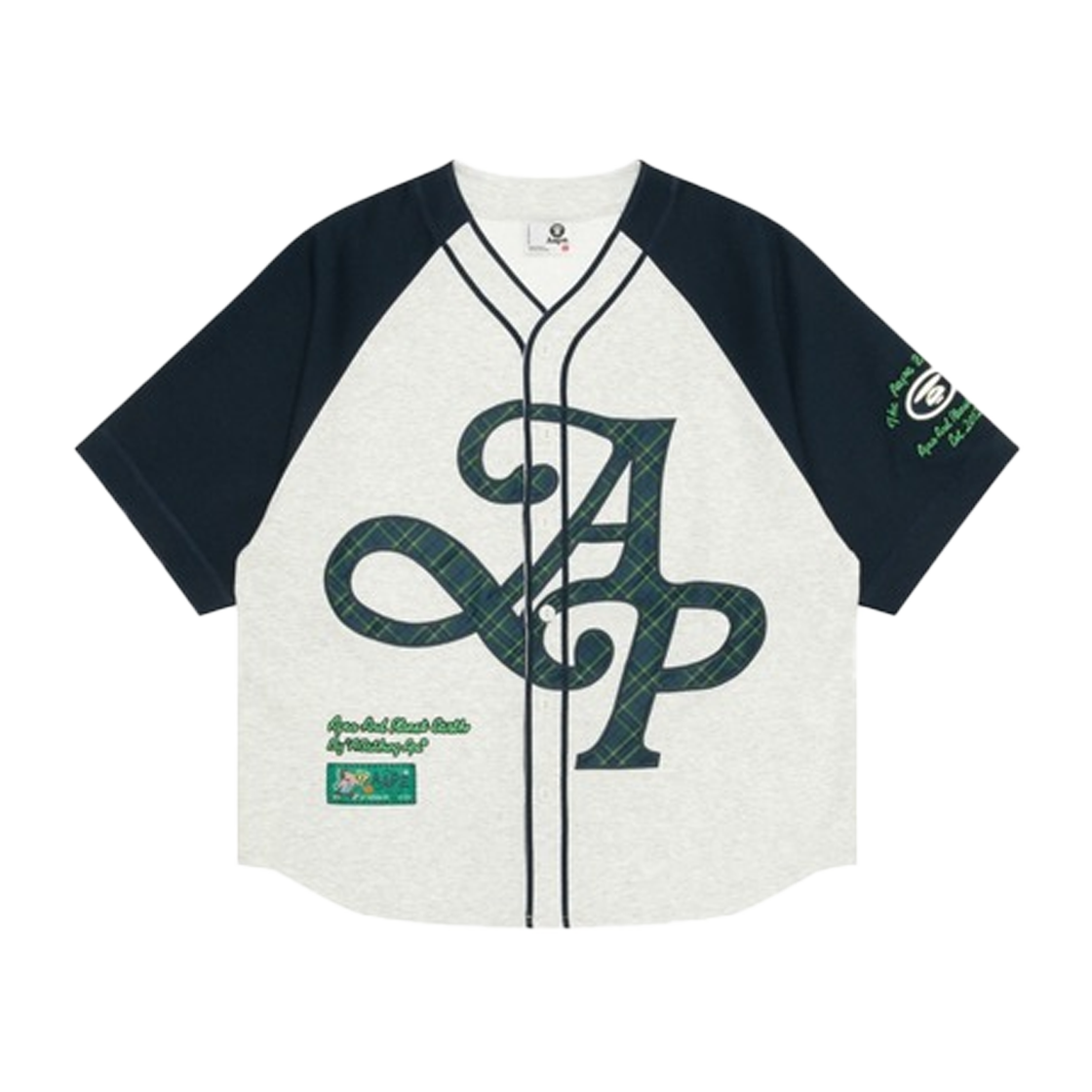 KM5BTSSAP30LG AAPE Fancy Main Tee Heather White - 25SS