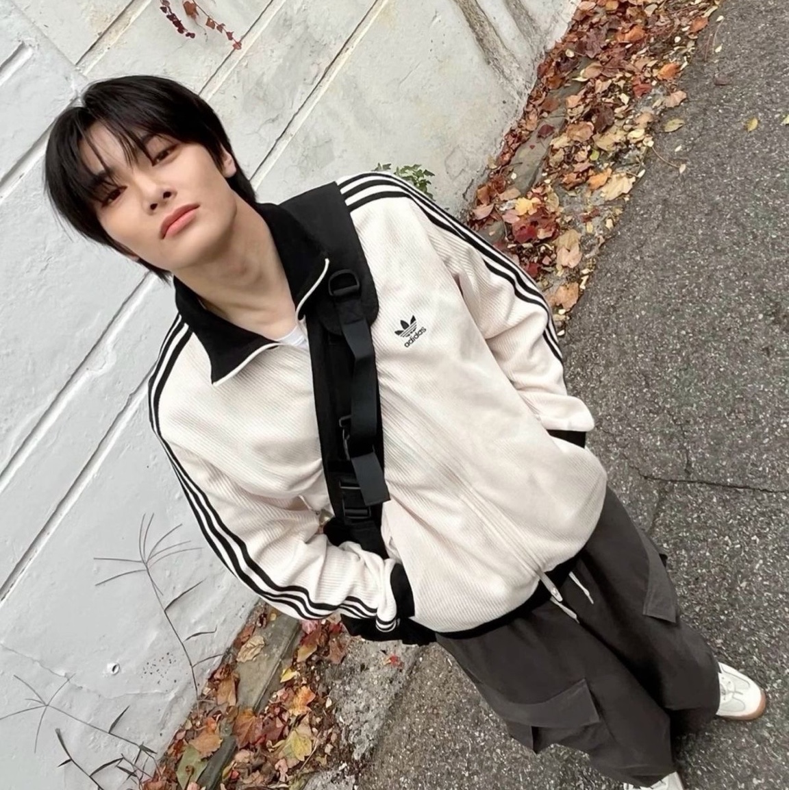Adidas Adicolor Classic Waffle Beckenbauer Track Jacket Wonder White - KR Sizing 착용 스타일