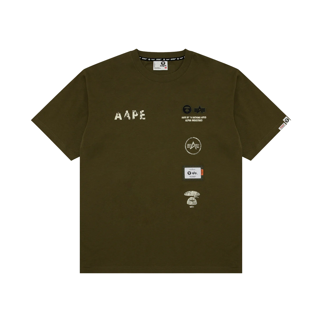 KM5ATSSAP68KK AAPE x Alpha Industries Crossover Tee Dark Khaki - 25SS