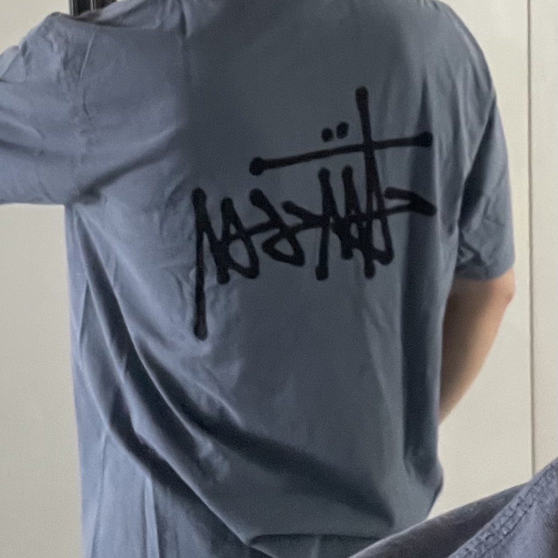 Stussy Basic Stussy Pigment Dyed T-Shirt Indigo 2024 착용 스타일 - 2