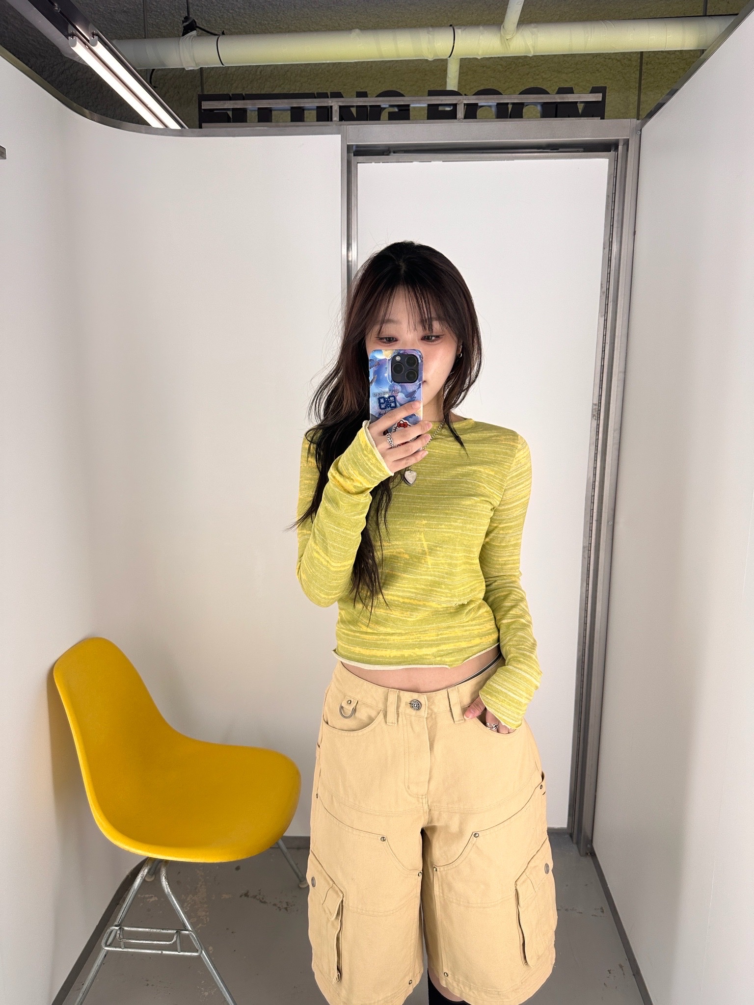 Vacant Archive Bian Boatneck Long Sleeve Yellow, Vacant Archive Bian Boatneck Long Sleeve Brown 착용 스타일