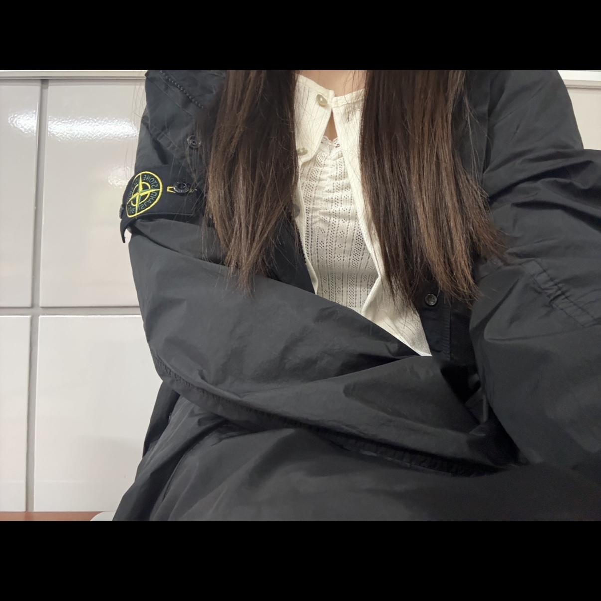 Stone Island S0A23 Crinkle Reps R-NY Wind Resistant Anti-Drop Hooded Jacket - 25SS 착용 스타일 - 1