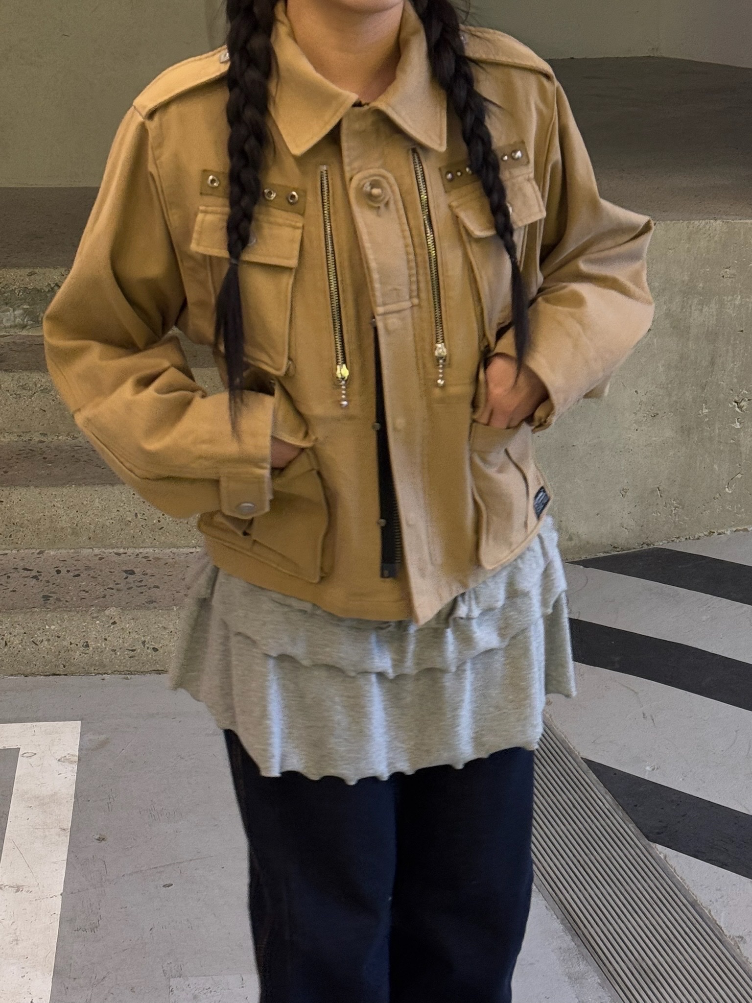 Vacant Archive Ponia Prill Layered Onepiece Melange, Vacant Archive Ponia Prill Layered Onepiece Black 착용 스타일