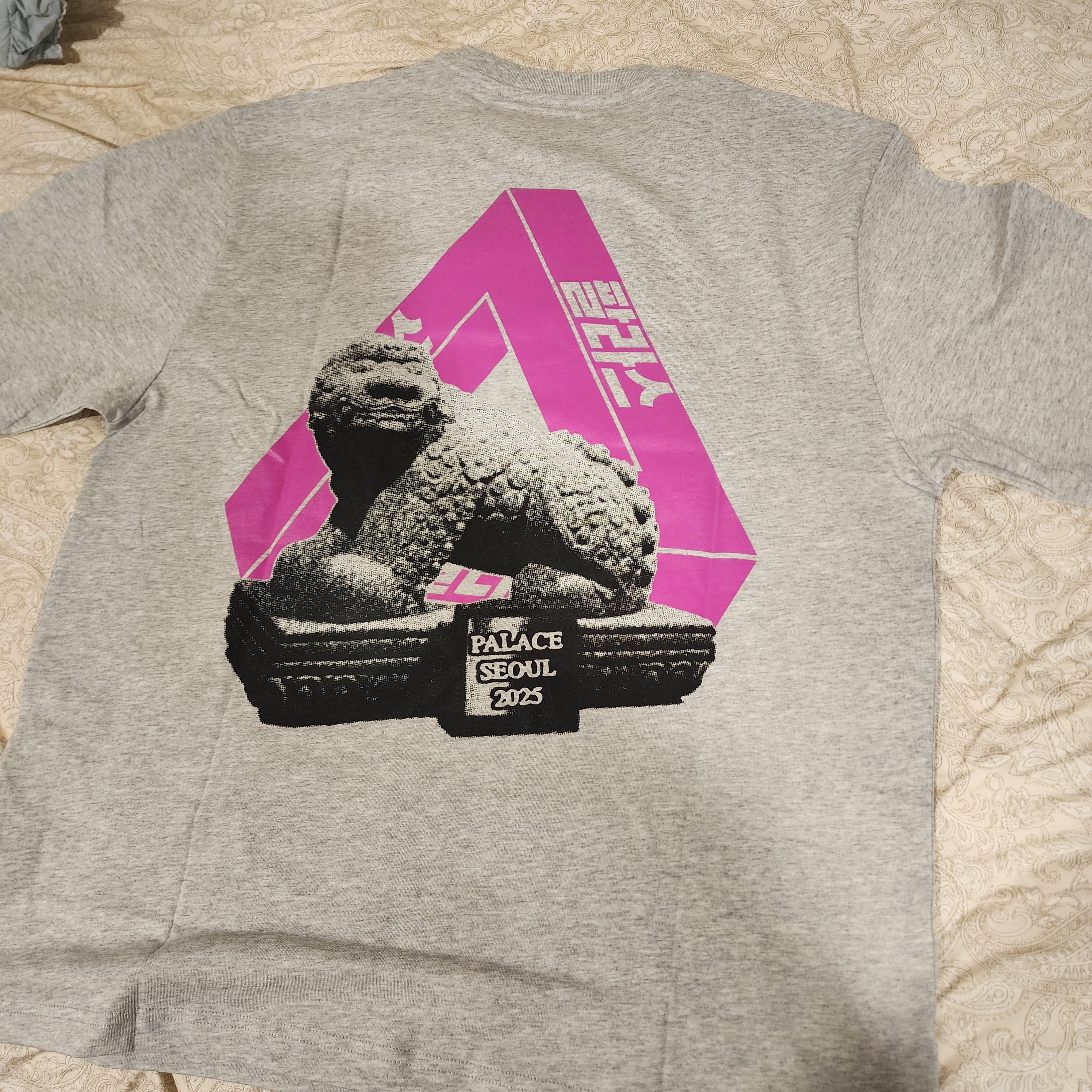 Palace Seoul 2 Seoul Tri-Ferg T-Shirt Grey Marl - 25SS 착용 스타일 - 3