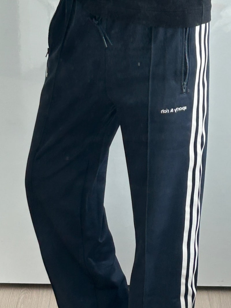 (W) Adidas x Sporty & Rich Track Pants Night Navy - KR Sizing 착용 스타일
