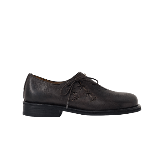 NT3BESSLU002DB NegativeThree Oblique Derby Shoe Dark Brown