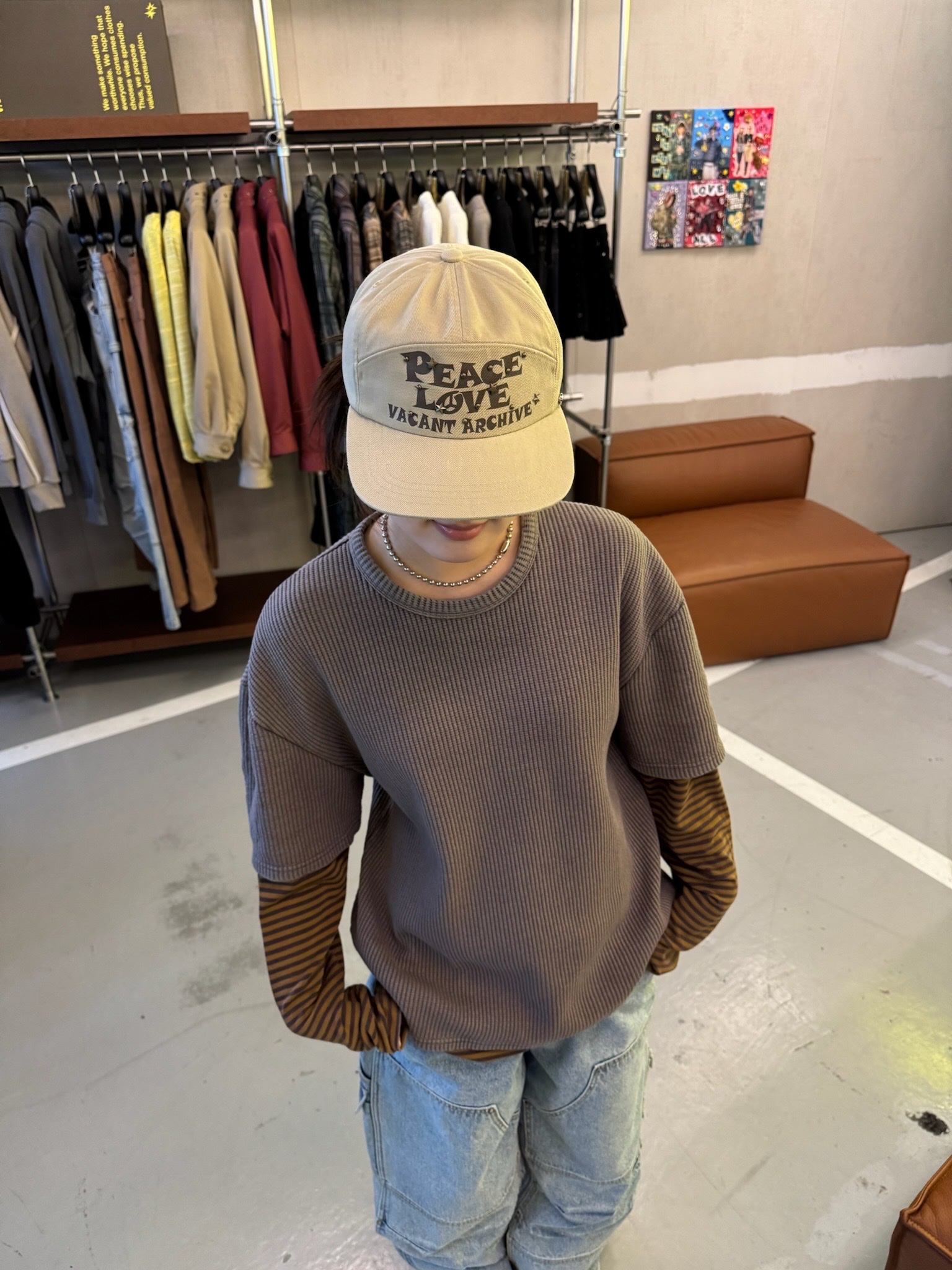 Vacant Archive Lavi Layered Long Sleeve Black, Vacant Archive Lavi Layered Long Sleeve Khaki 착용 스타일