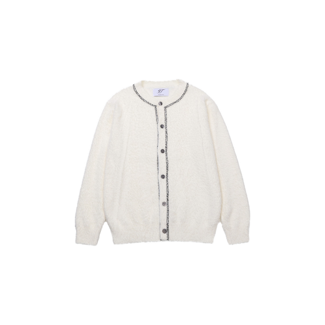 GT25SS08 WH The Greatest Angora Round Cardigan White