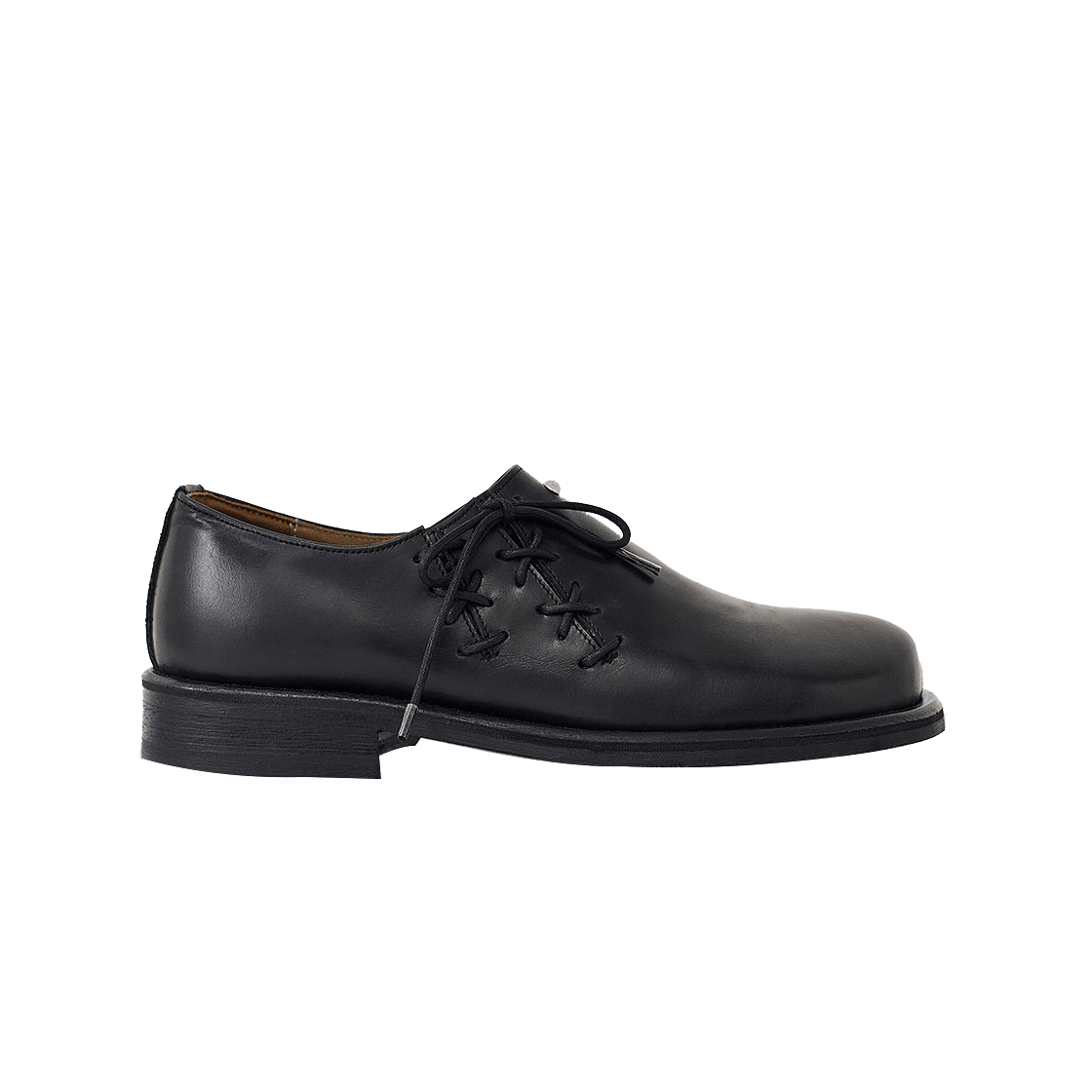 NT3BESSLU002BK NegativeThree Oblique Derby Shoe Black - 대표 이미지 #1