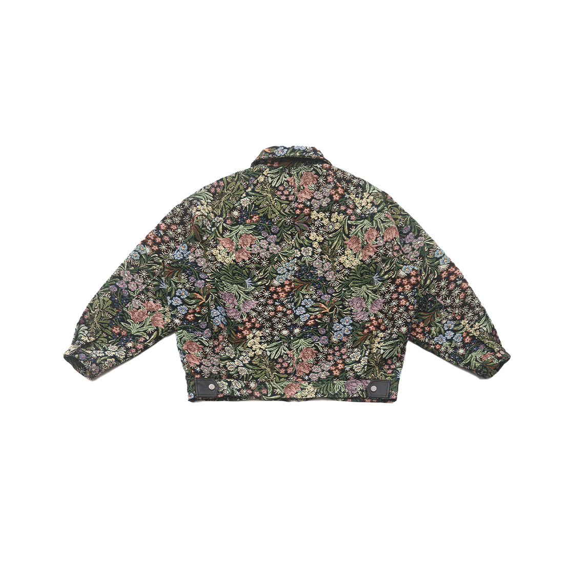 웻태그 레더 탭 플라워 자카드 자켓 블랙(WET TAG Leather Tab Flower Jacquard Jacket Black) - 2