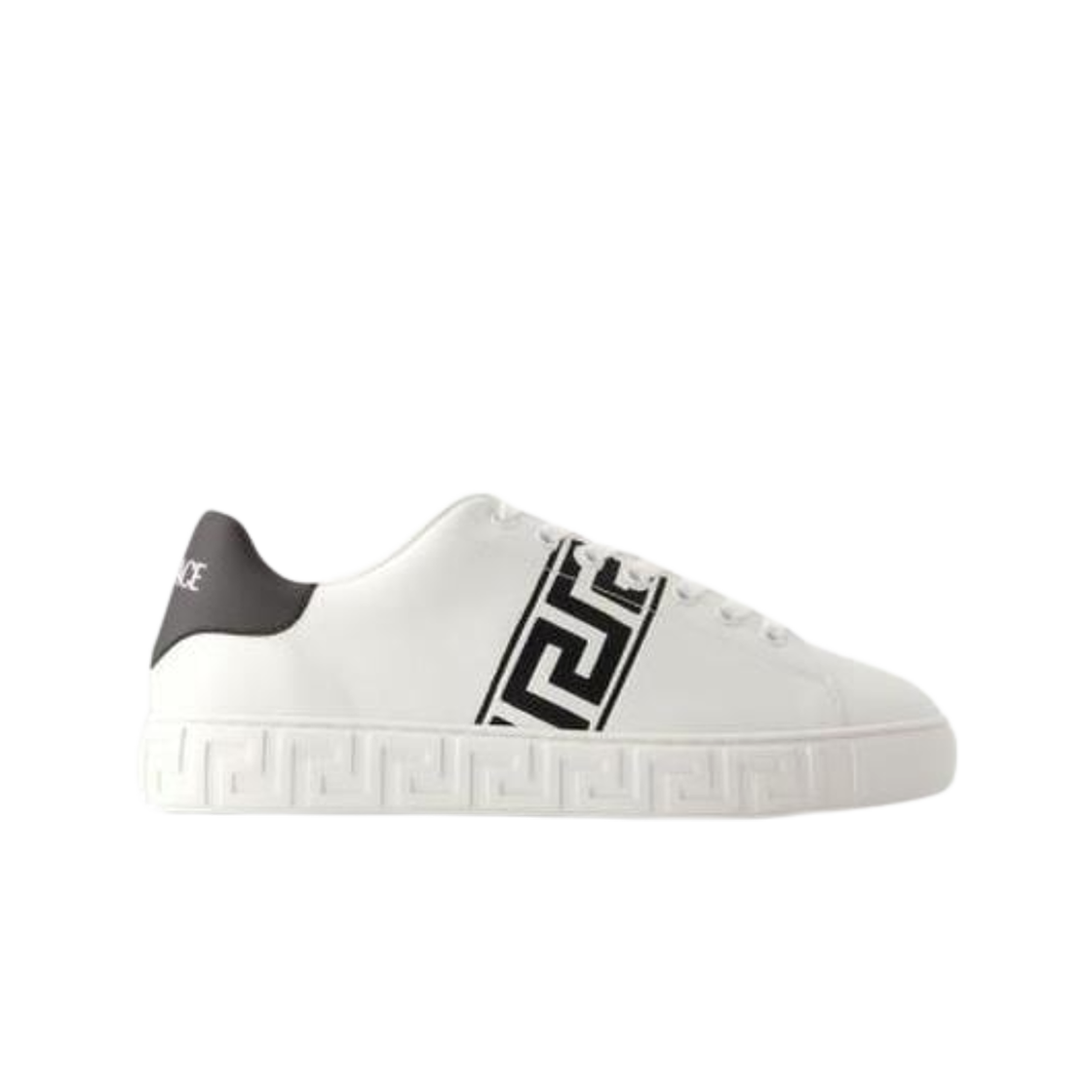 1014460-1A00776-2W020 Versace Greca Logo Sneakers White Black