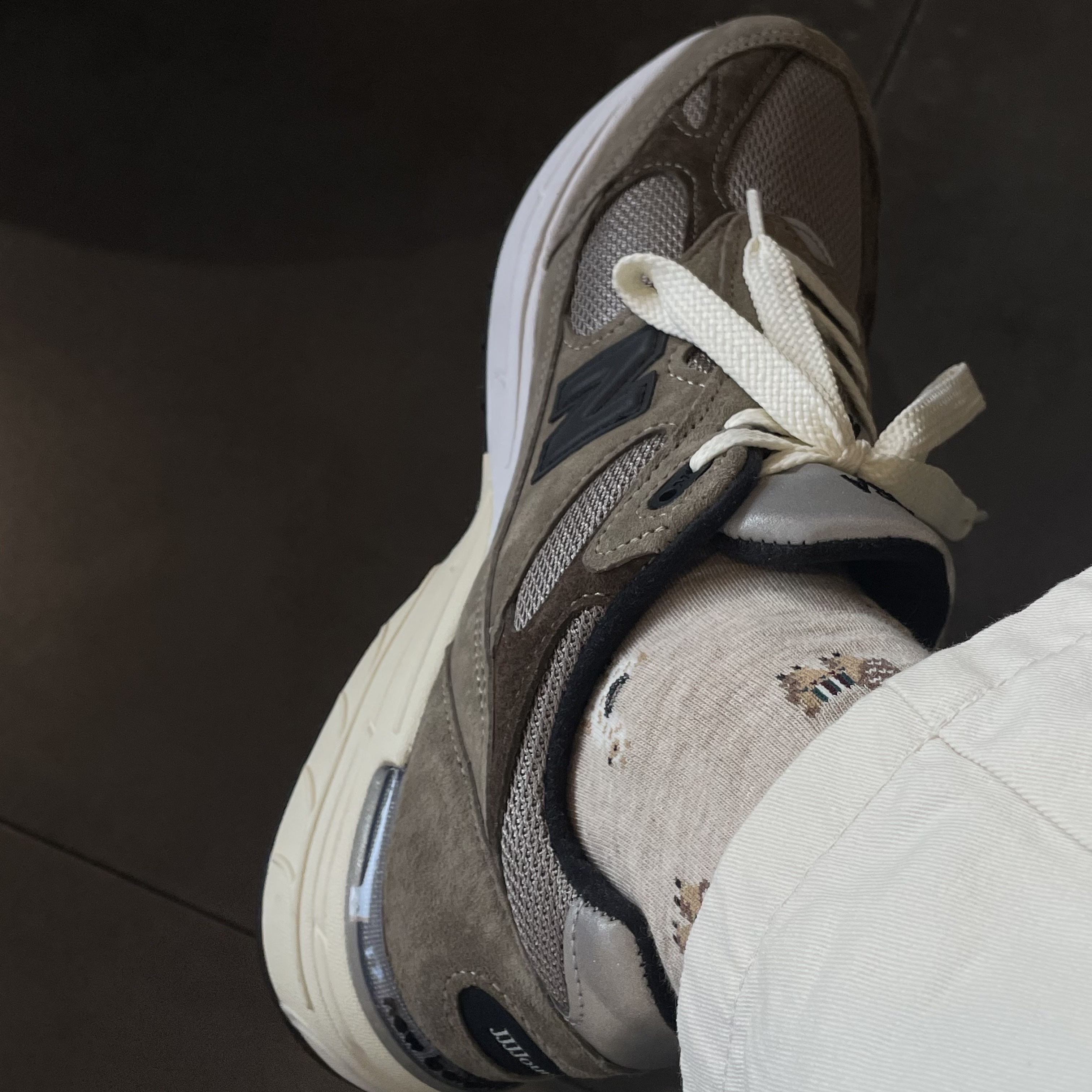 New Balance x JJJJound 993 Made in USA Mushroom White 착용 스타일