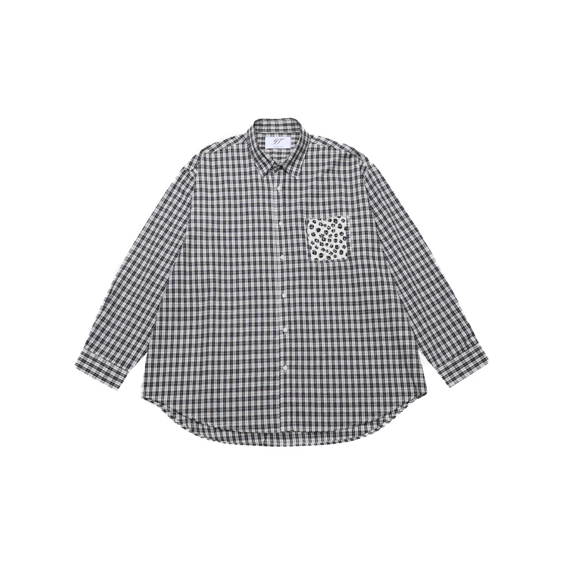 GT25SS02 BK The Greatest Pocket Detail Check Shirt Black