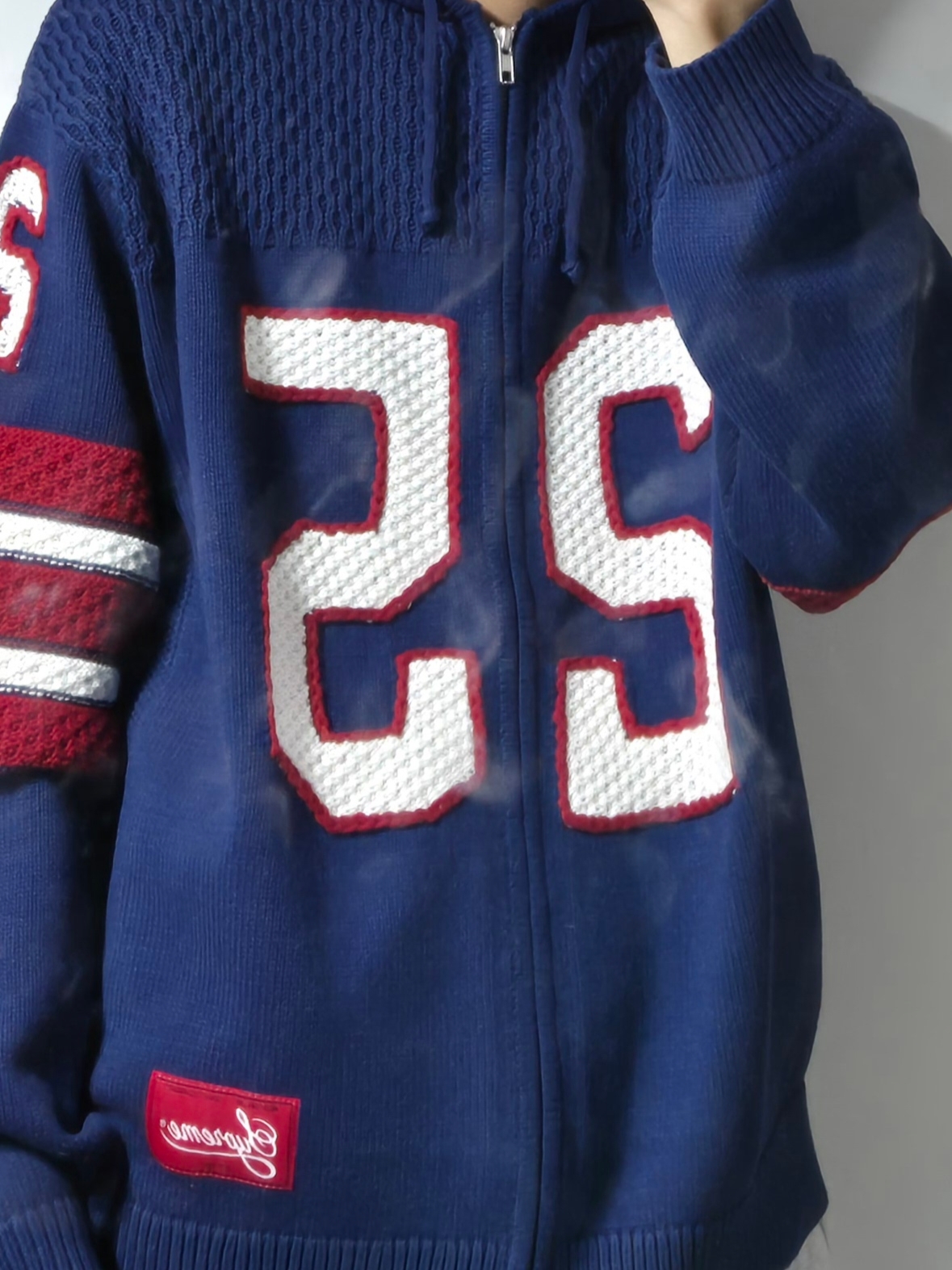 Supreme Sport Zip Up Hooded Sweater Navy - 25SS 착용 스타일 - 1