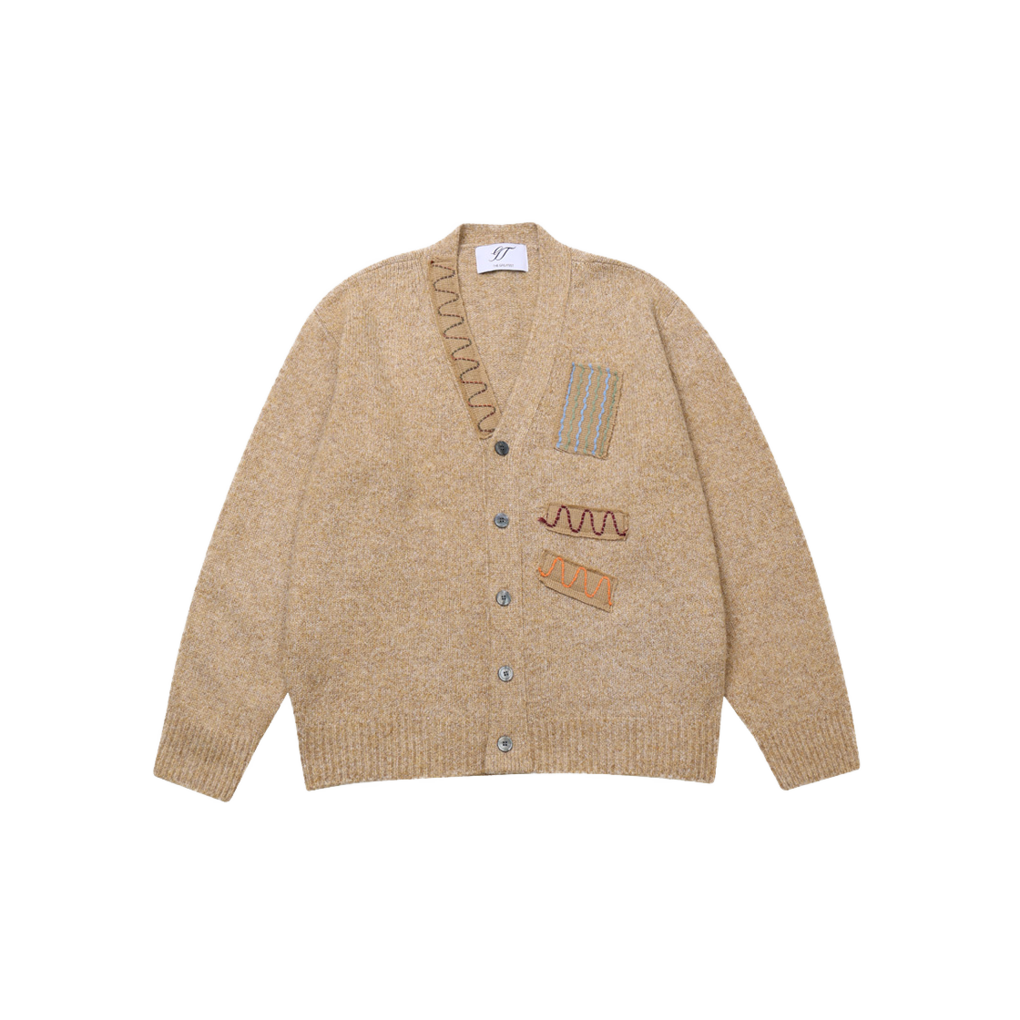 GT25SS07 BE The Greatest Patchwork Knit Cardigan Beige