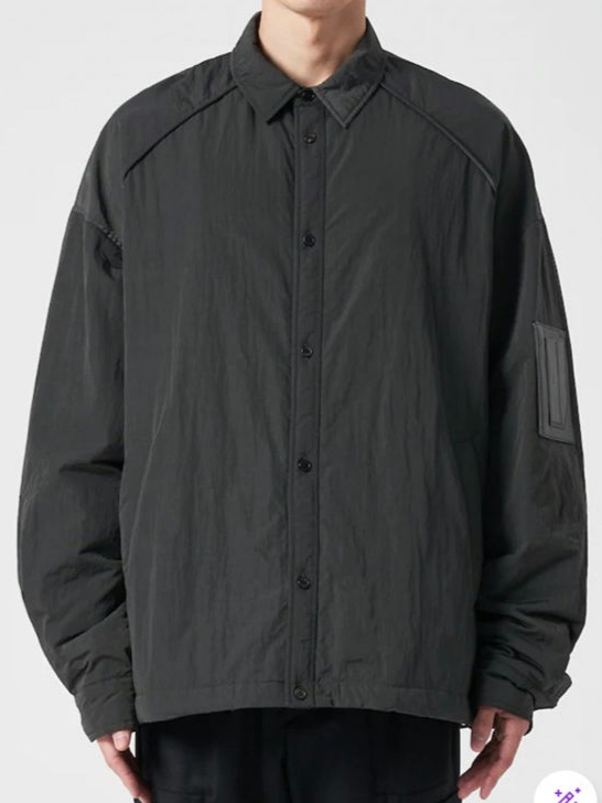 Juun.J MA-1 Padded Shirt Grey - 22FW 착용 스타일 - 3