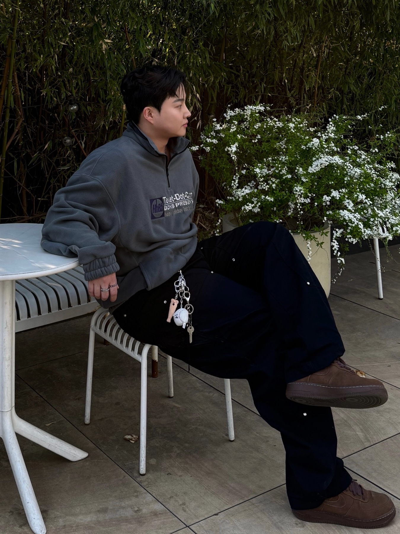 BDNS x Teket Heavy Holiday Fleece Pullover Gray, (W) Nike Air Force 1 '07 Cacao Wow 착용 스타일 - 1