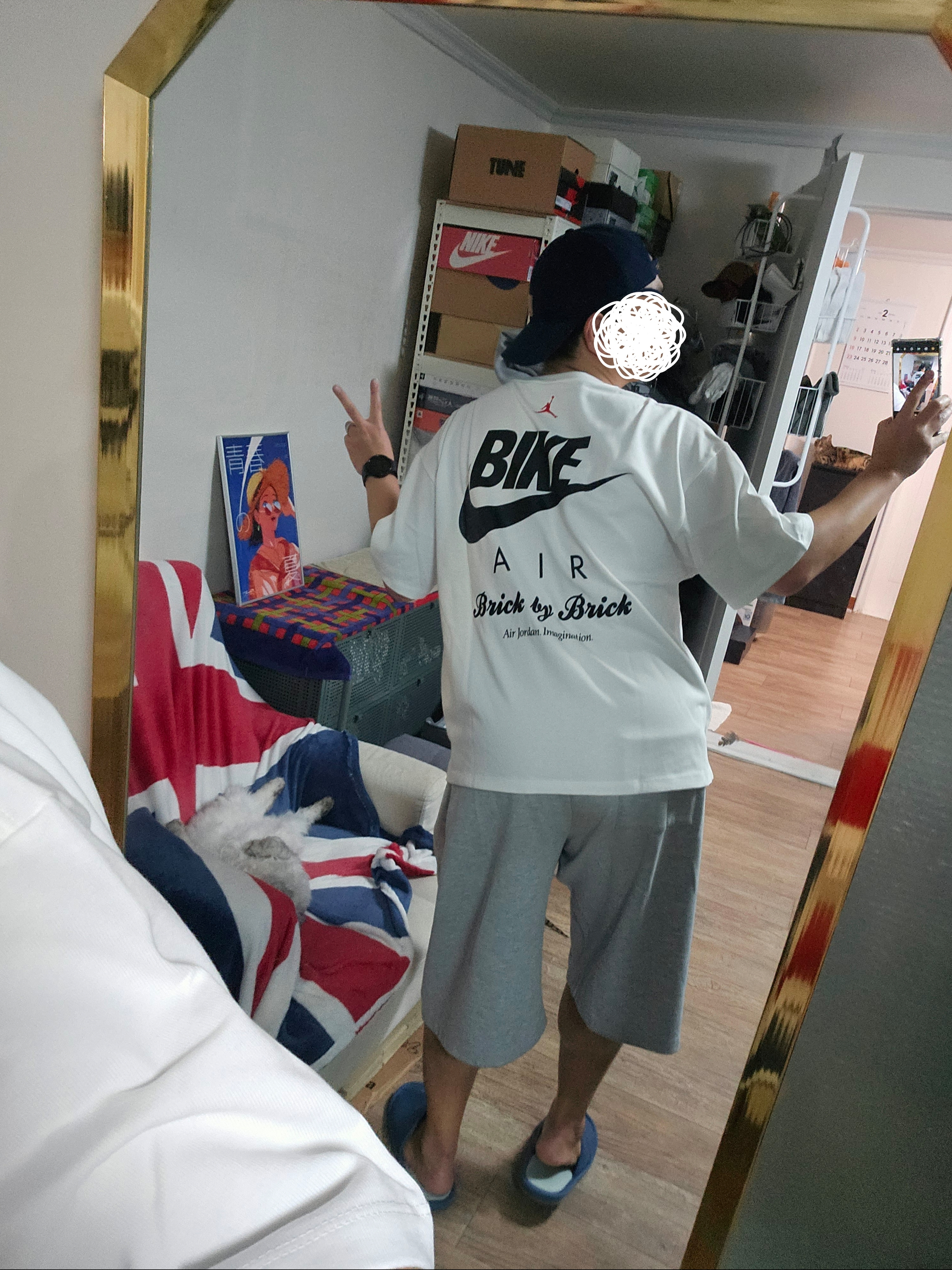 Jordan x Nigel Sylvester T-Shirt White (HQ1736-100), Jordan x Nigel Sylvester T-Shirt Black (HQ1736-010) 착용 스타일 - 5