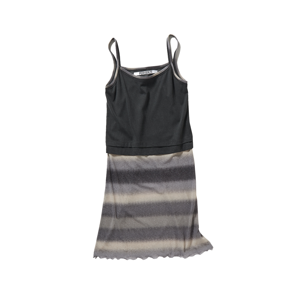 퍼버즈 우먼 컴바인드 스트랩 드레스 그레이 - 25SS(Perverze Women Combined Strap Dress Gray - 25SS)