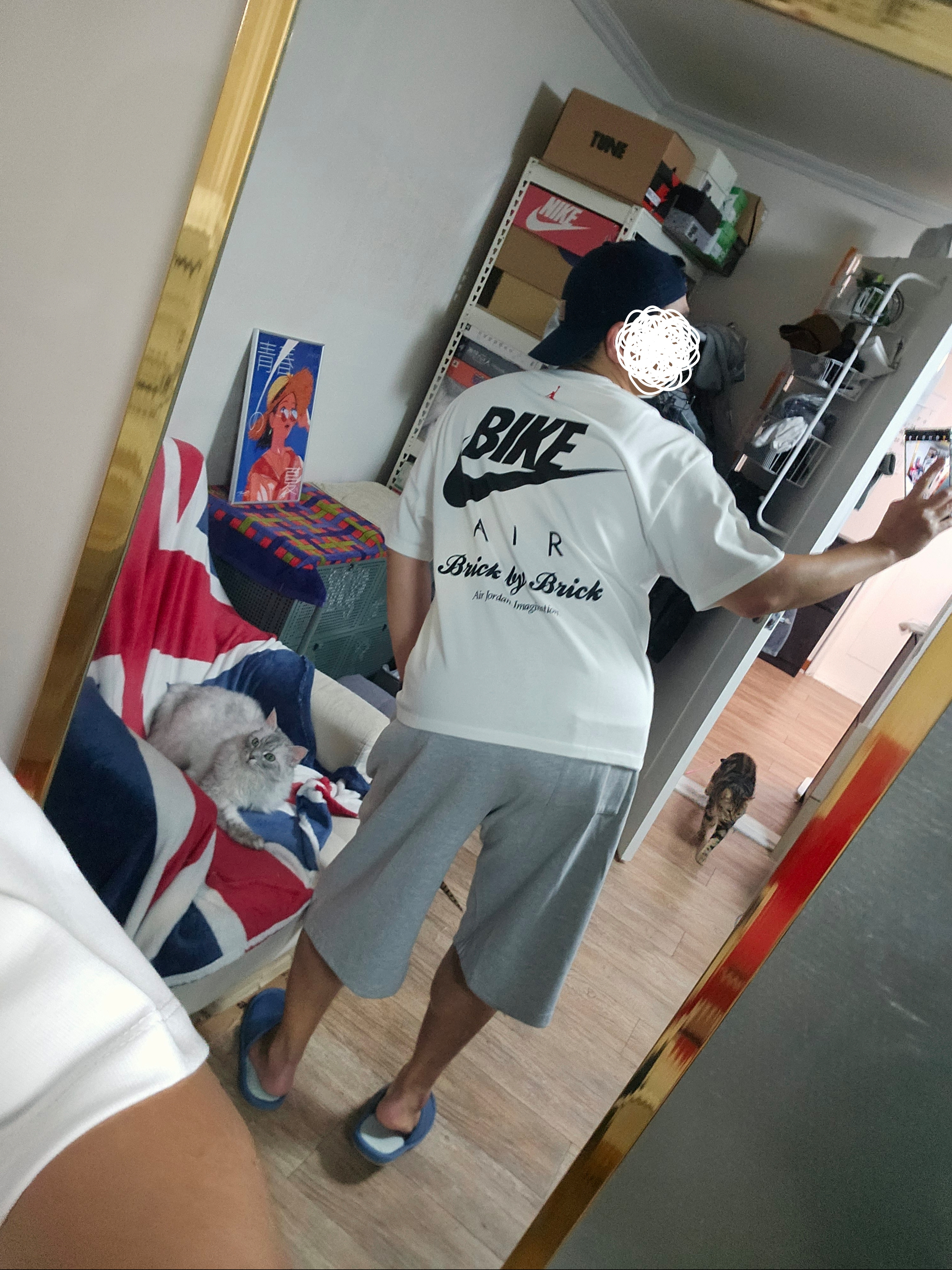 Jordan x Nigel Sylvester T-Shirt White (HQ1736-100), Jordan x Nigel Sylvester T-Shirt Black (HQ1736-010) 착용 스타일 - 2