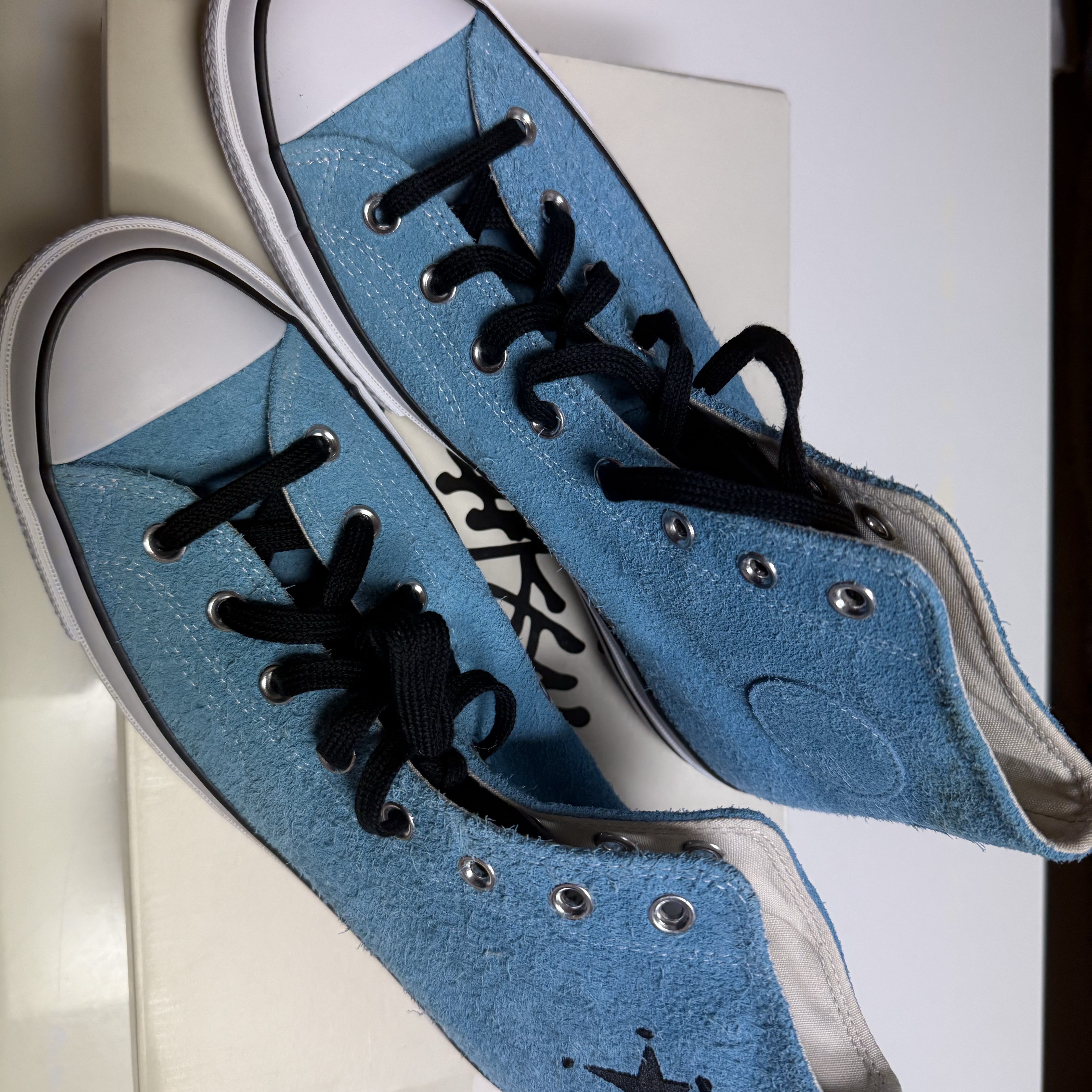 Converse x Stussy Chuck 70 Hi Sky Blue 착용 스타일