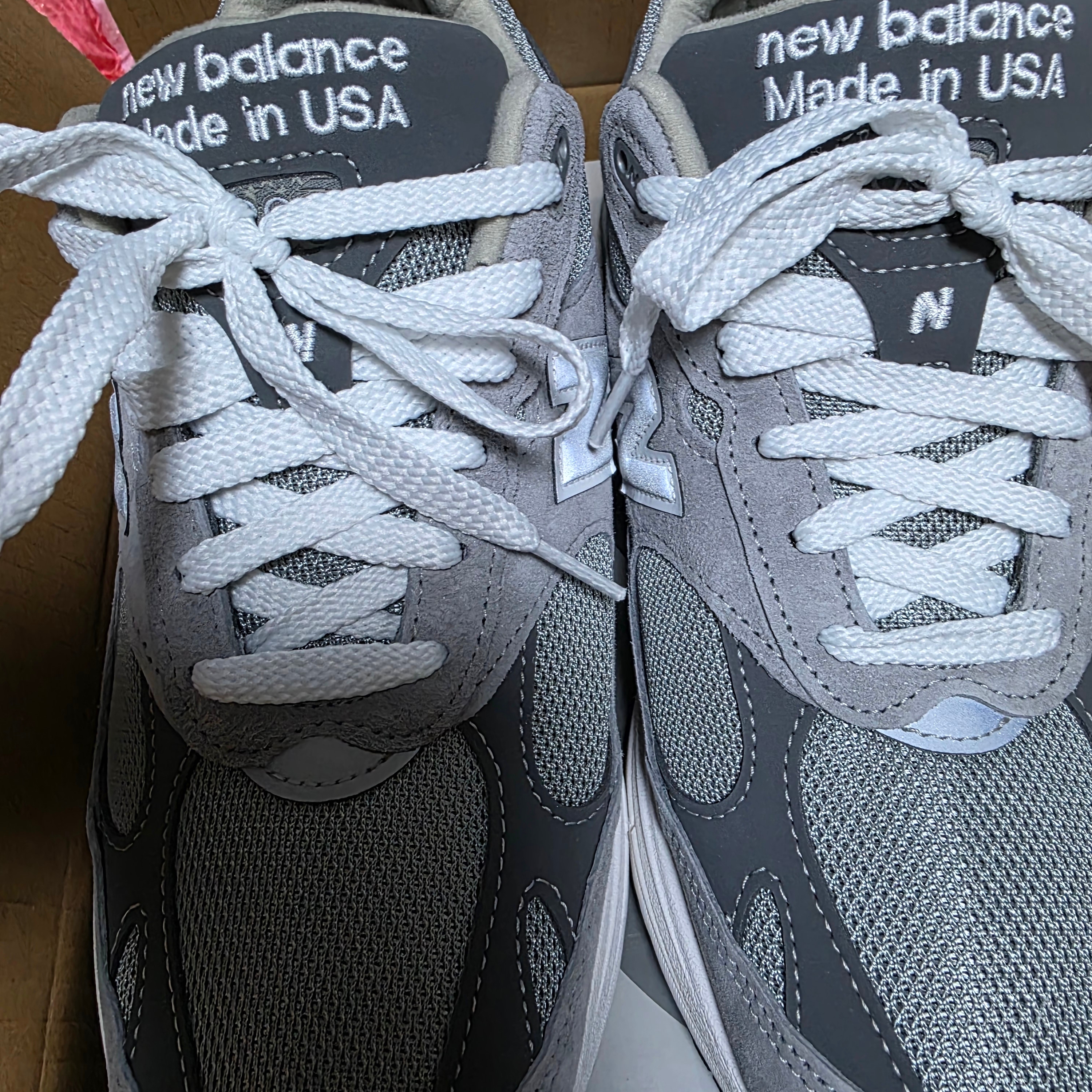 New Balance 993 Made in USA Grey - 2E Wide 착용 스타일 - 2