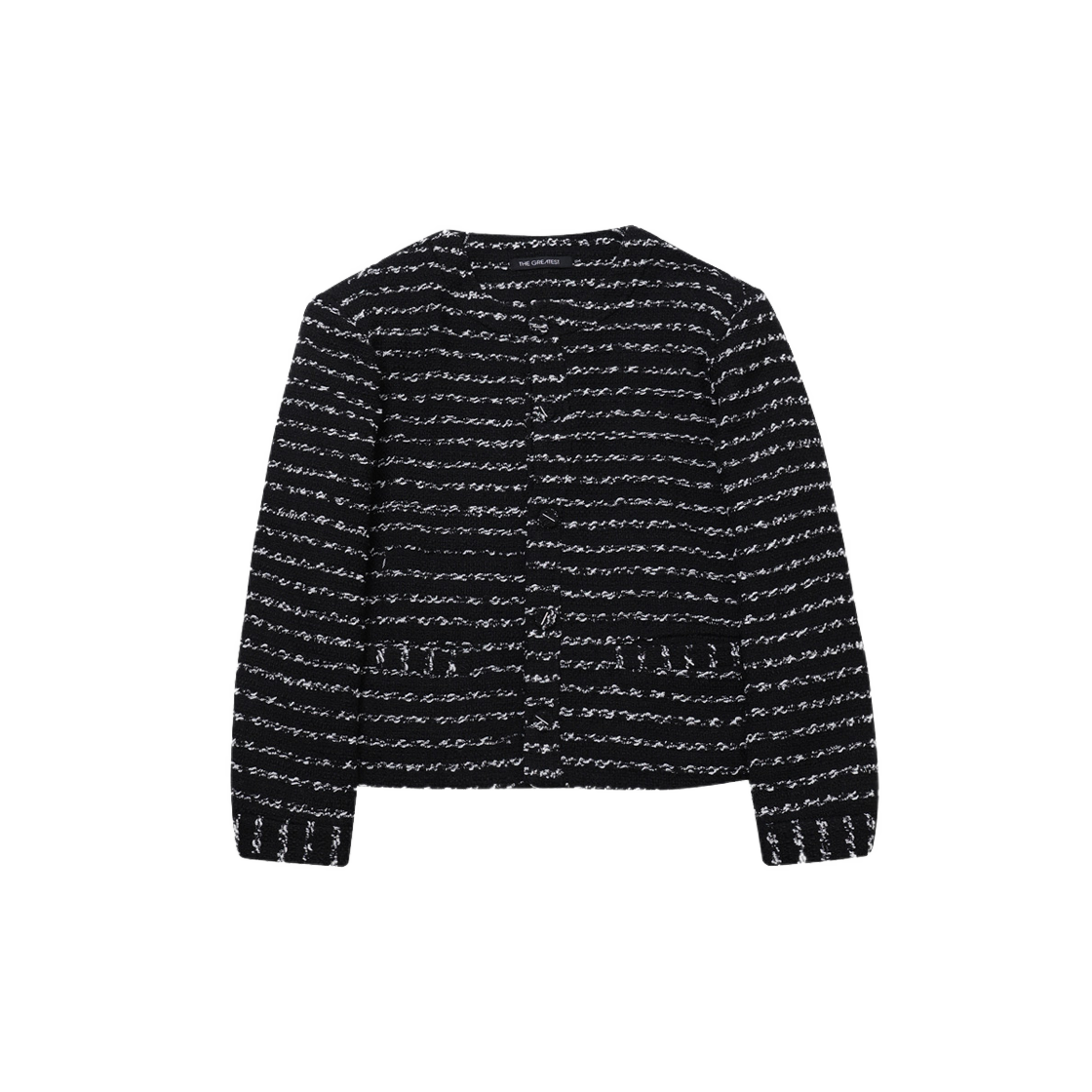 GT25SS09 BK The Greatest Wool Round Tweed Jacket Black