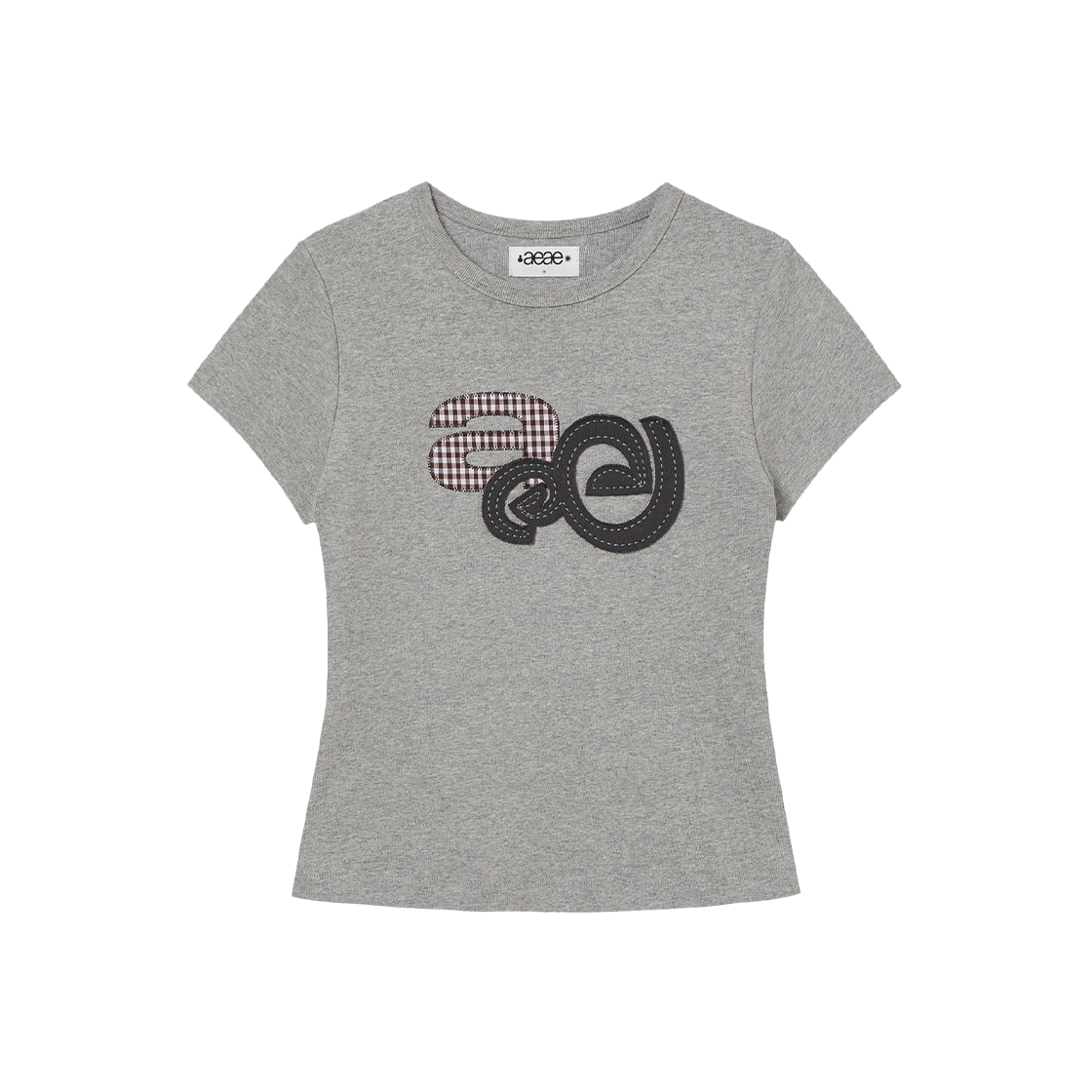 Tシャツ・カットソー AEAE APPLIQUE LOGO TEE 5BJH1106 에이이에이이 아플리케 로고 티 멜란지 그레이 | AEAE | KREAM