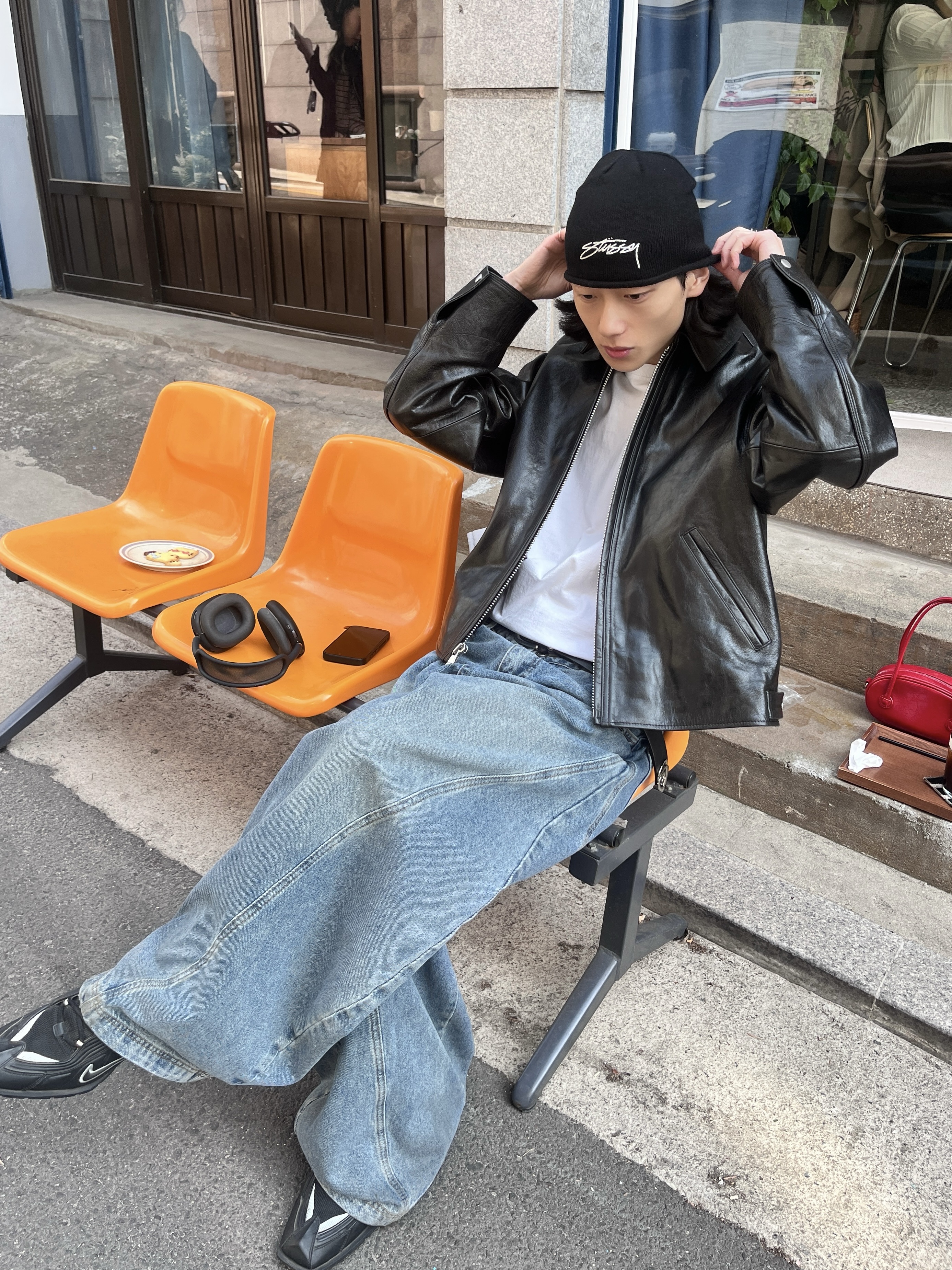 ジャケット・アウター L STUSSY GARAGE JACKET LEATHER ジャケット・アウター Stussy GARAGE JACKET LEATHER ジャケット