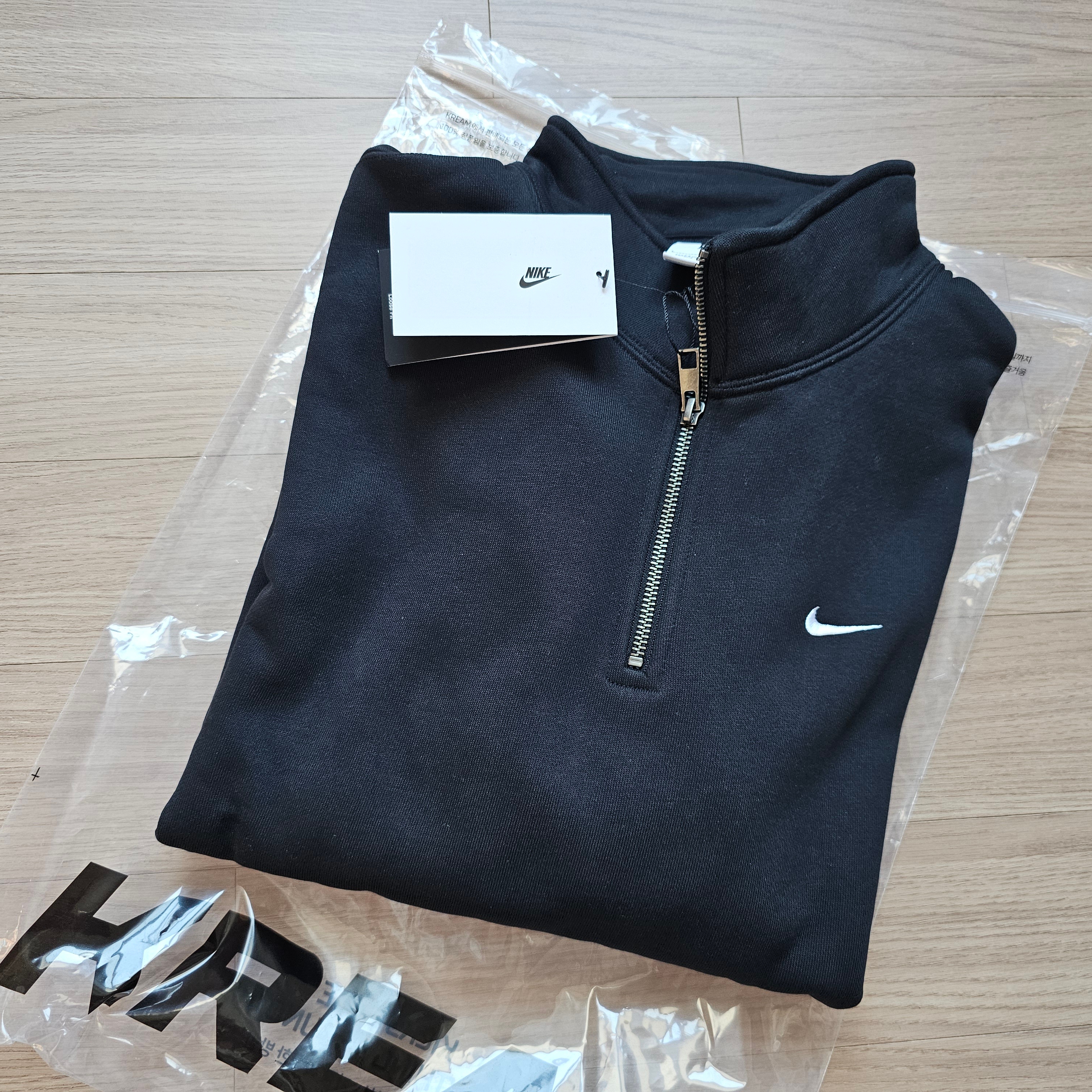 Nike NRG Solo Swoosh Heavy Weight BB Quarter Zip Top Black - Asia 착용 스타일 - 1