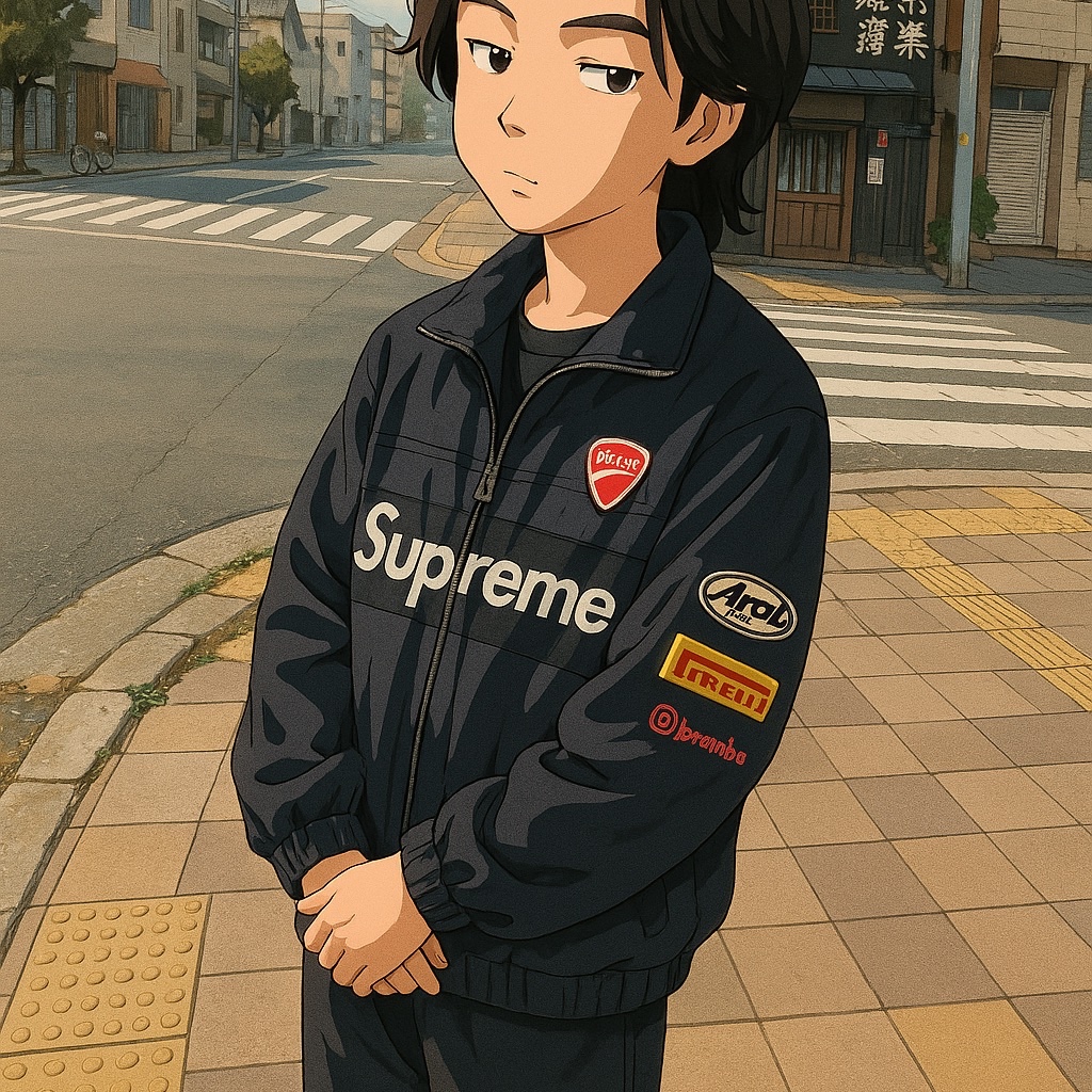 Supreme x Ducati Track Jacket Black - 24SS, Supreme x Ducati Track Pants Black - 24SS 착용 스타일