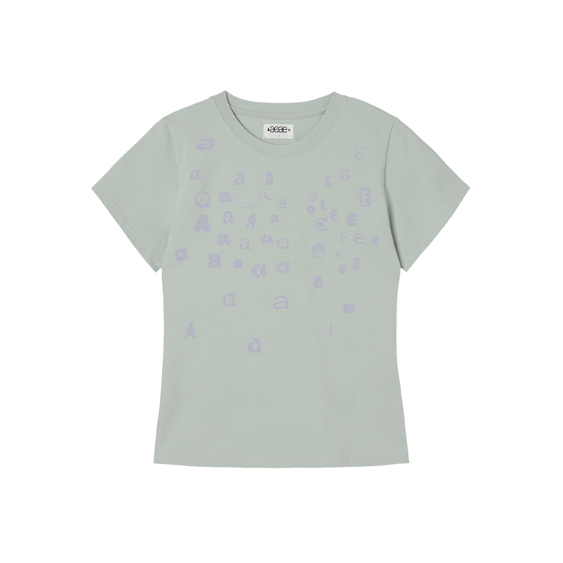 에이이에이이 스캐터 레터 티 민트(AEAE Scattered Letter Tee Mint)