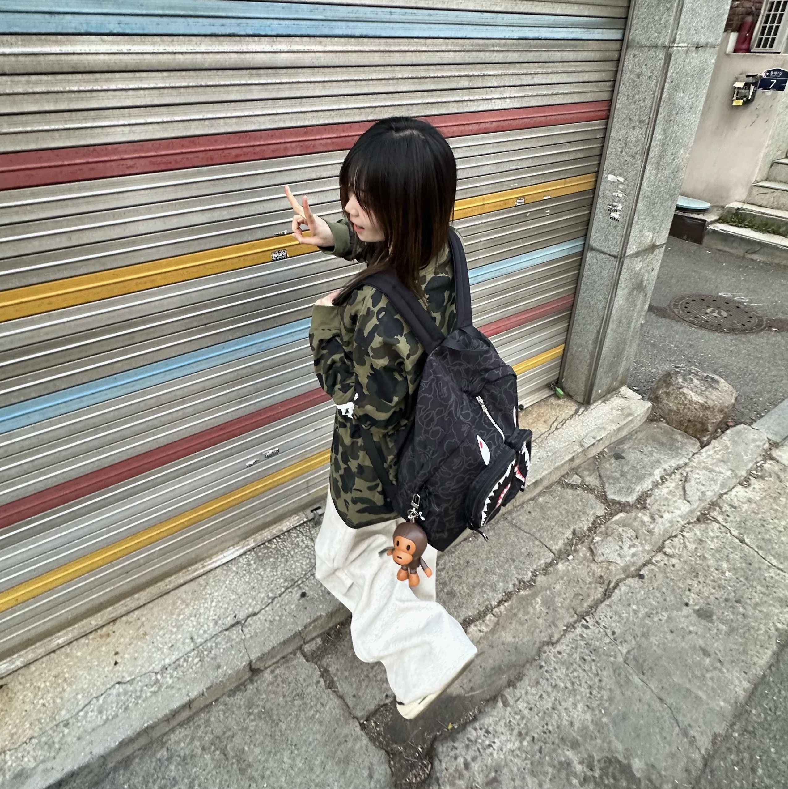 (W) BAPE ABC Camo L/S T-Shirt Green, Old Order x Disney Big Head Canvas Mickey 착용 스타일 - 6