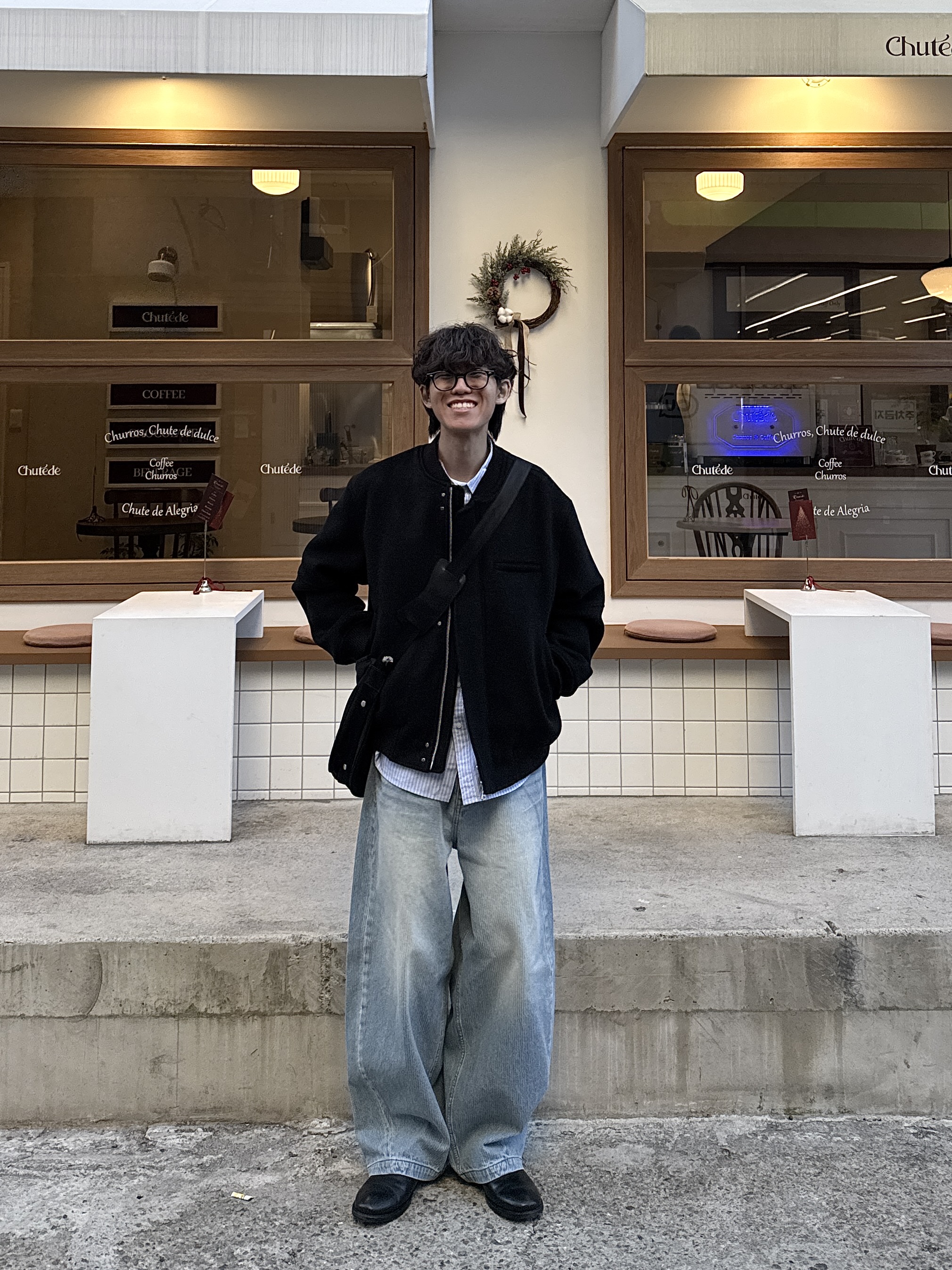 noun Corduroy Denim Pants Light Blue 착용 스타일 - 2